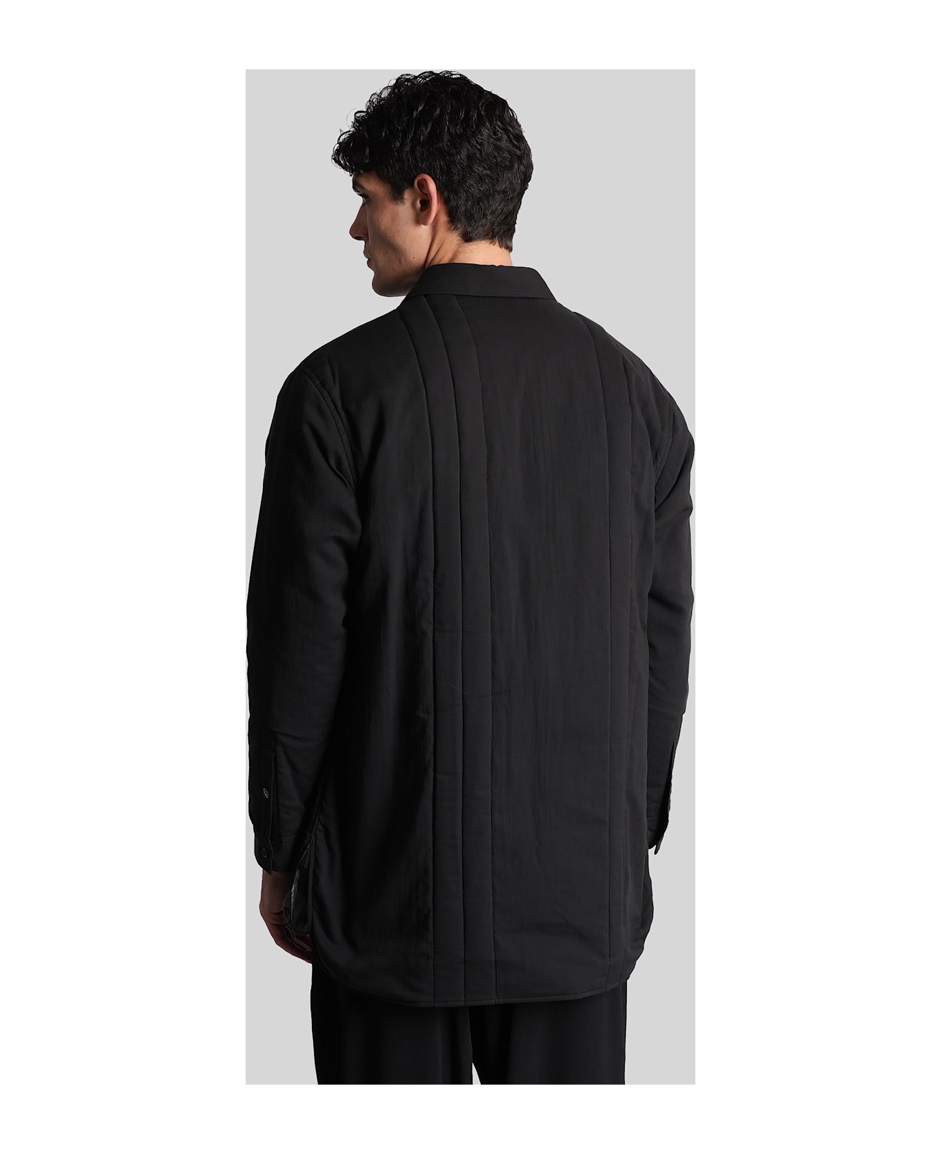 Yohji Yamamoto Casual Jacket In Black Cellulose - black
