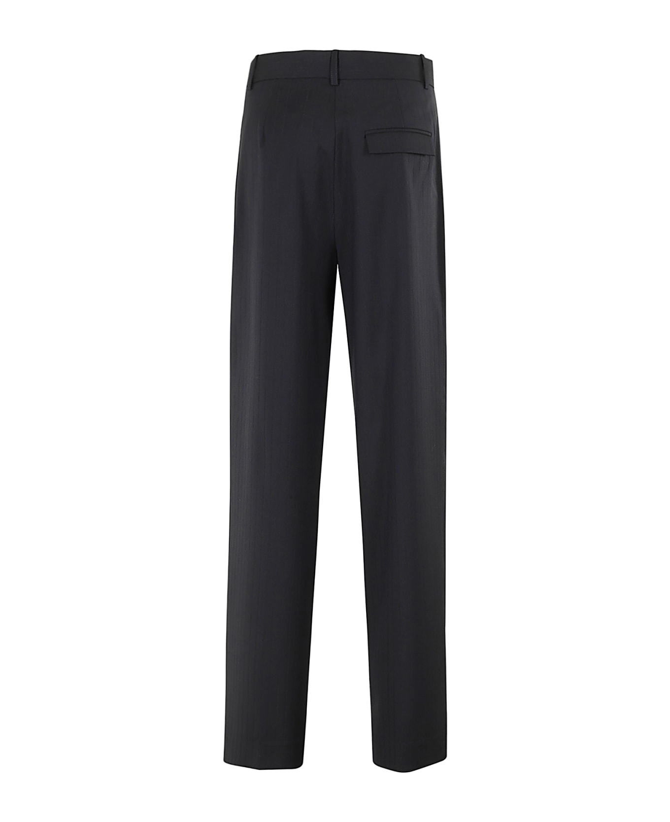 Róhe Wide Leg Pleated Trousers - Night Stripe