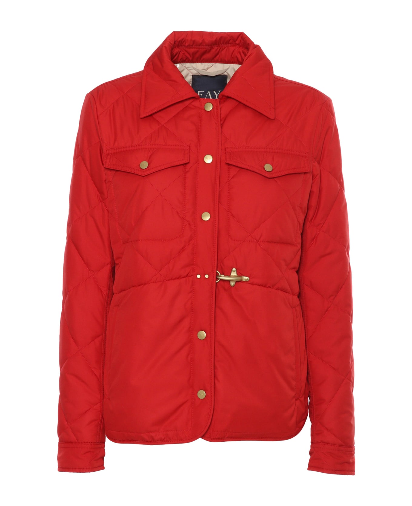 Fay Red Quilted Jacket - RED