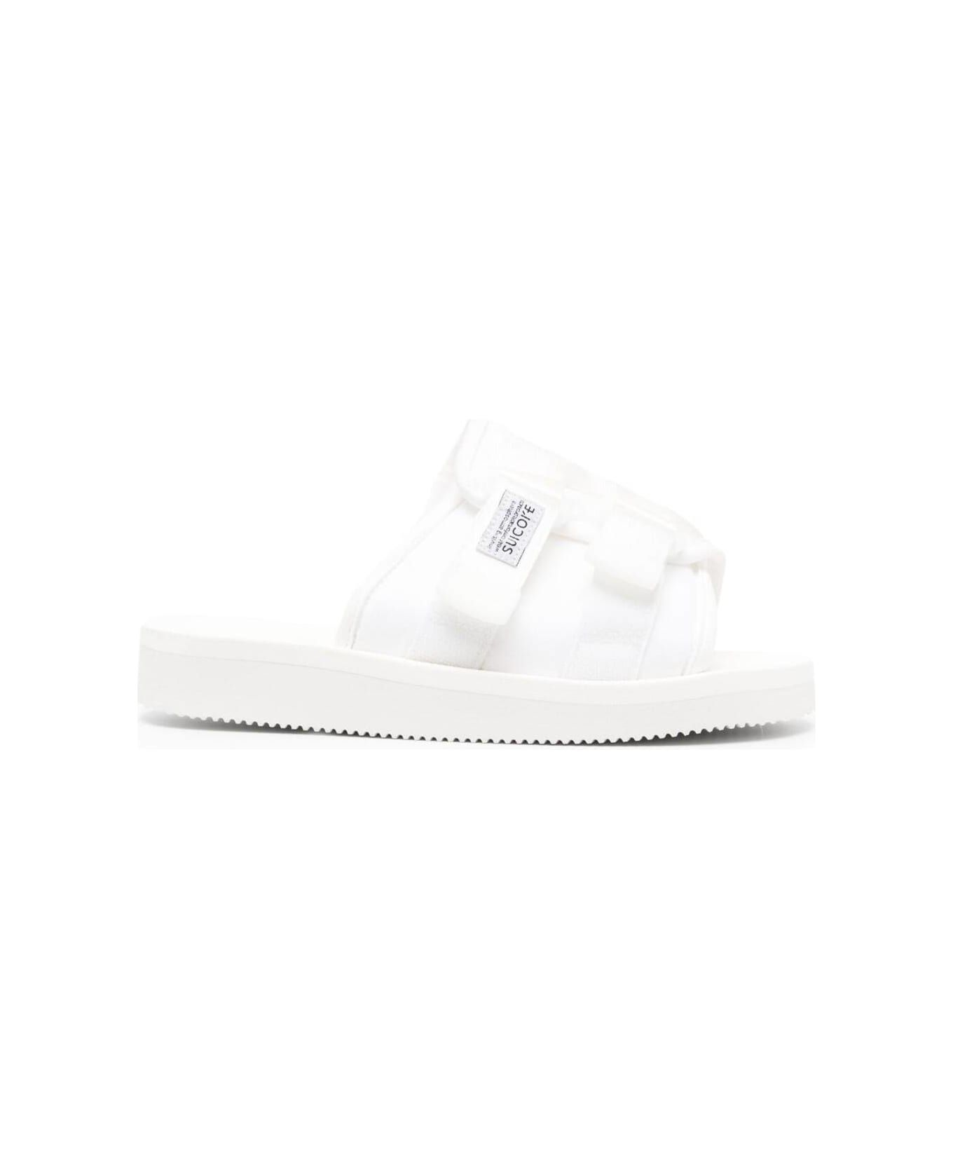 SUICOKE 'kaw-cab' White Sandals With Velcro Fastening In Nylon Man Suicoke - White