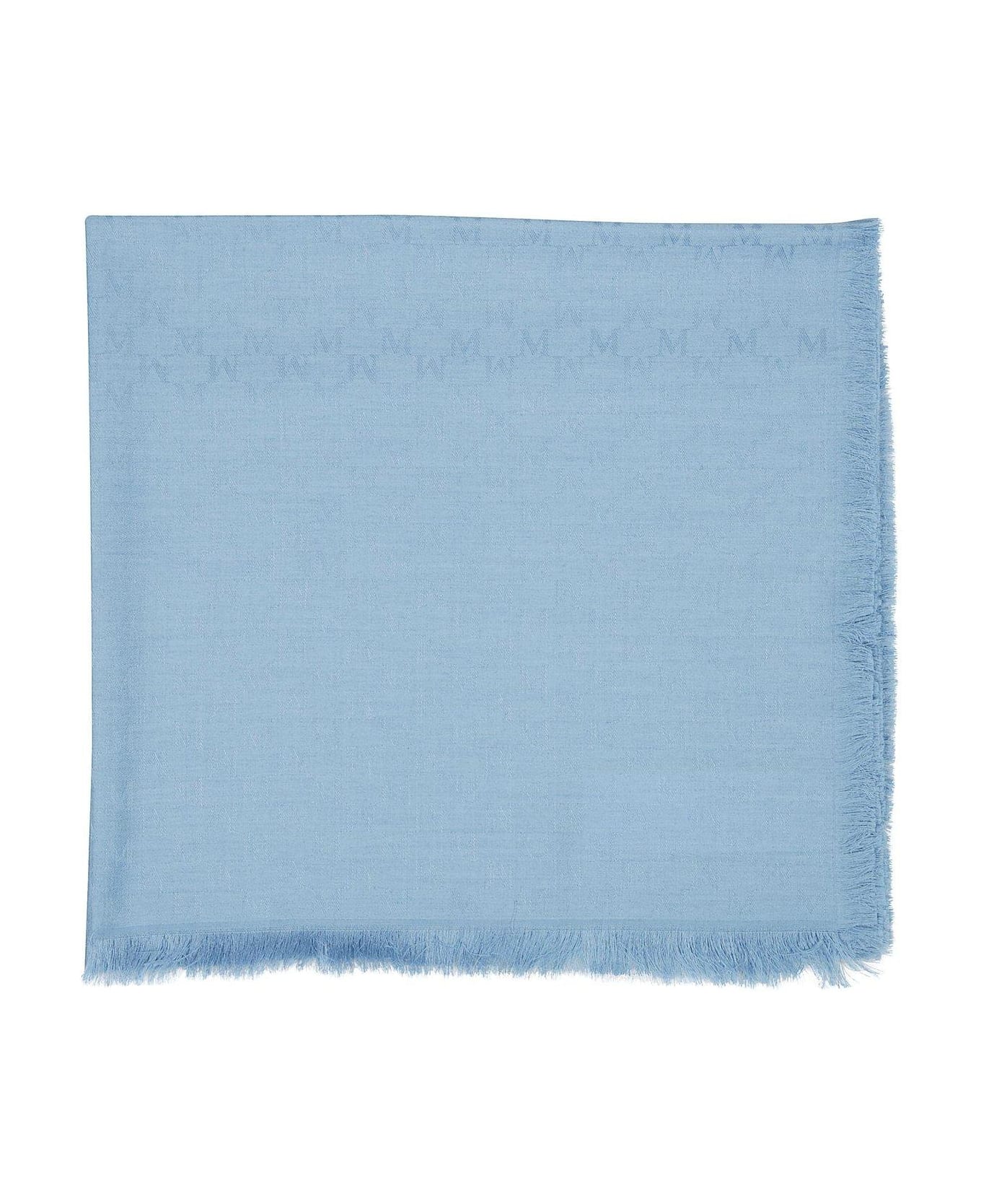 Max Mara Umes Fringed Edge Scarf - Blu