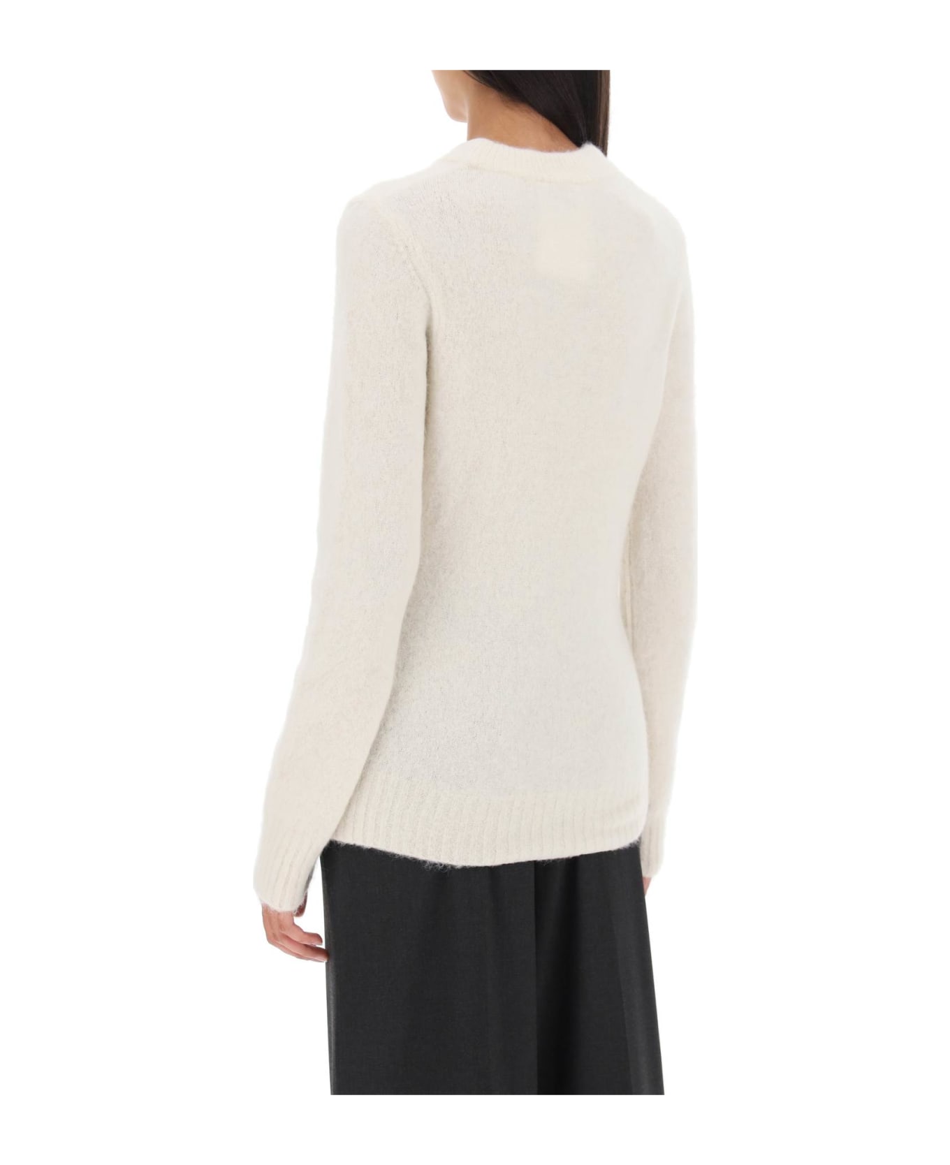 Ganni Sweater In Brushed Alpaca Blend - EGRET (White) ニットウェア