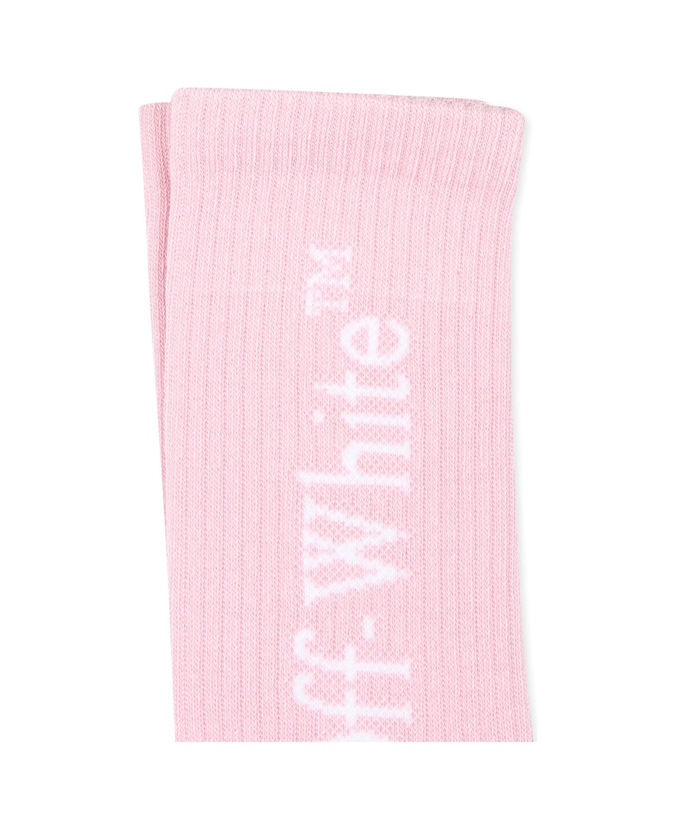 Off-White Pink Socks For Girl With Logo - Pink