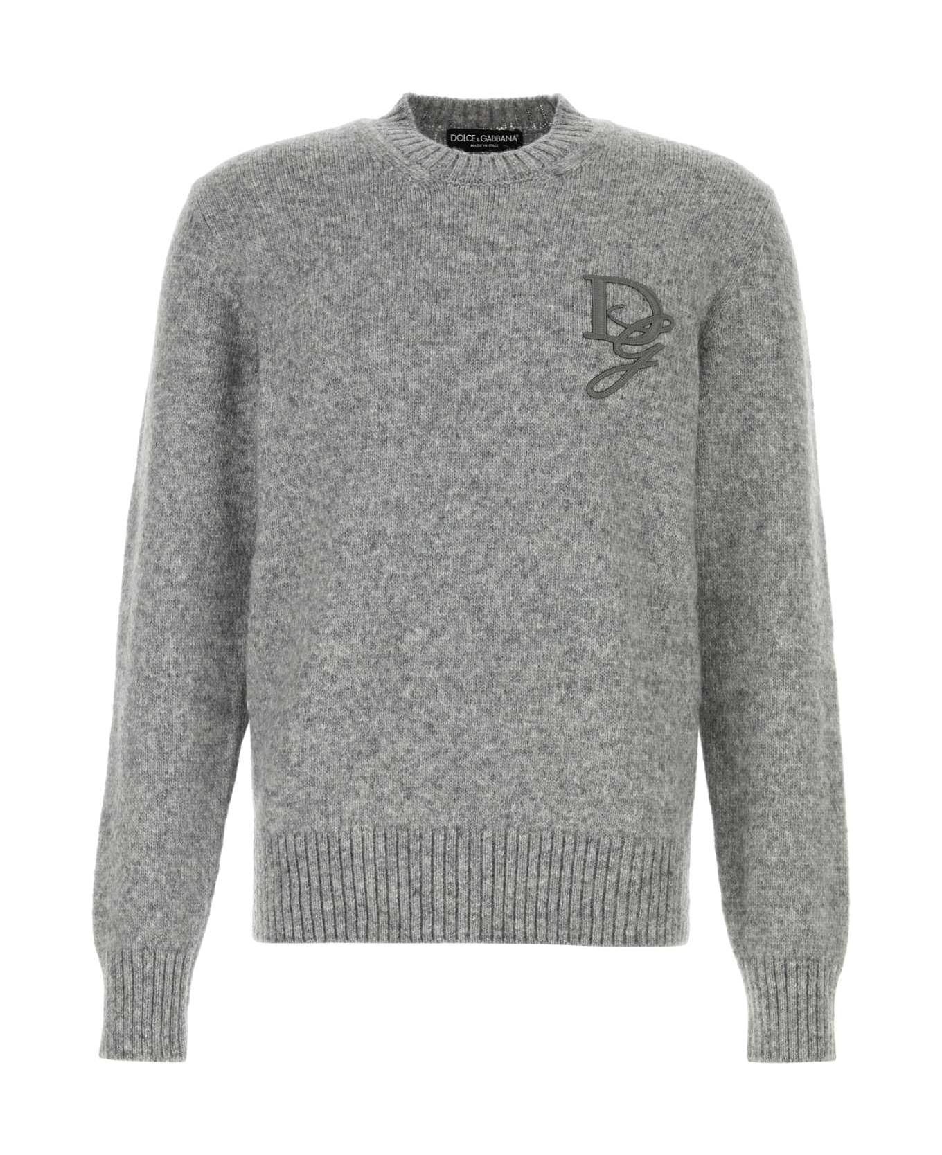 Dolce & Gabbana Melange Grey Nylon Blend Sweater - GRIGIOCHIARO5