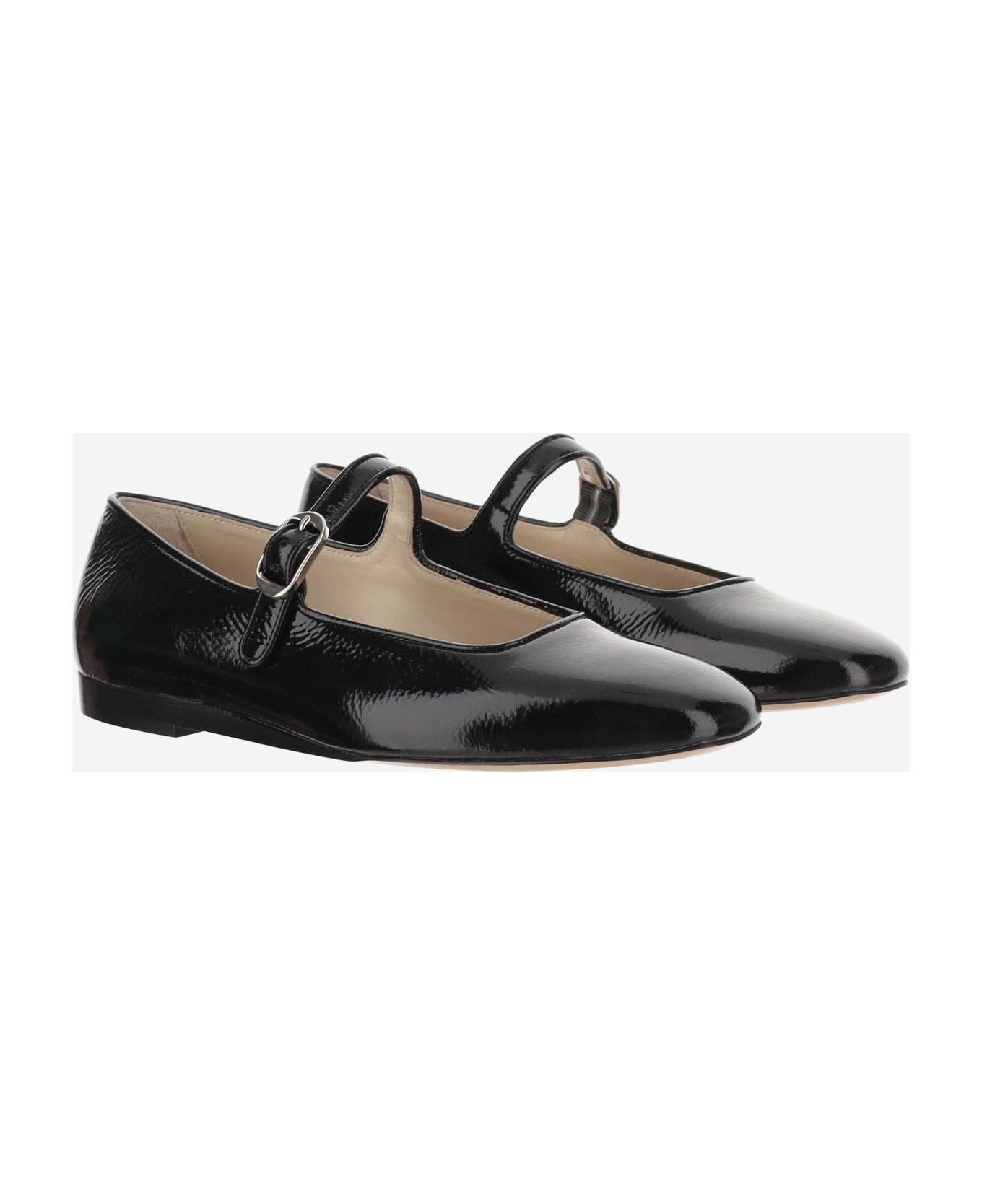 Le Monde Beryl Leather Mary Jane Ballet Flats - Black