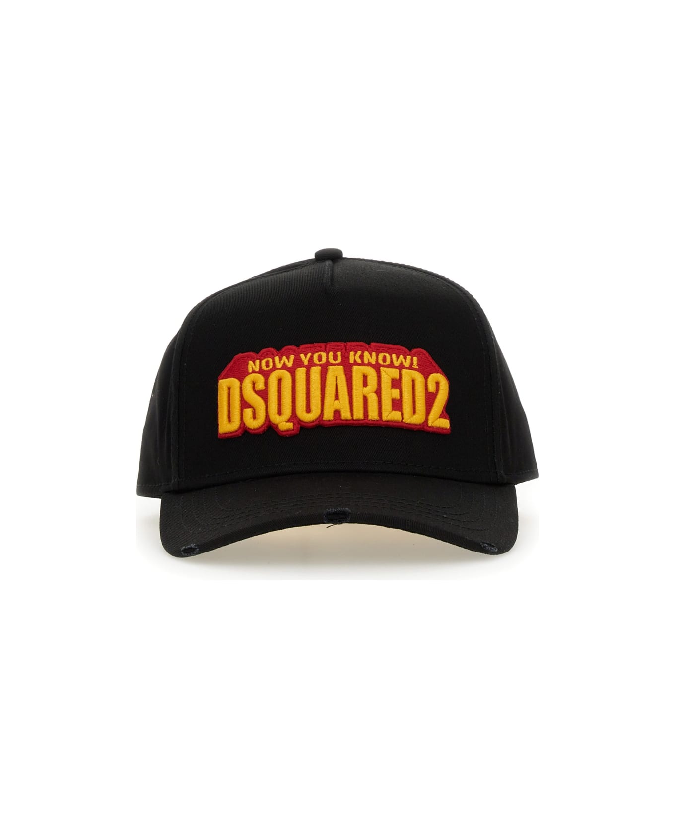 Dsquared2 Black Orange Logo Baseball Cap - BLACK