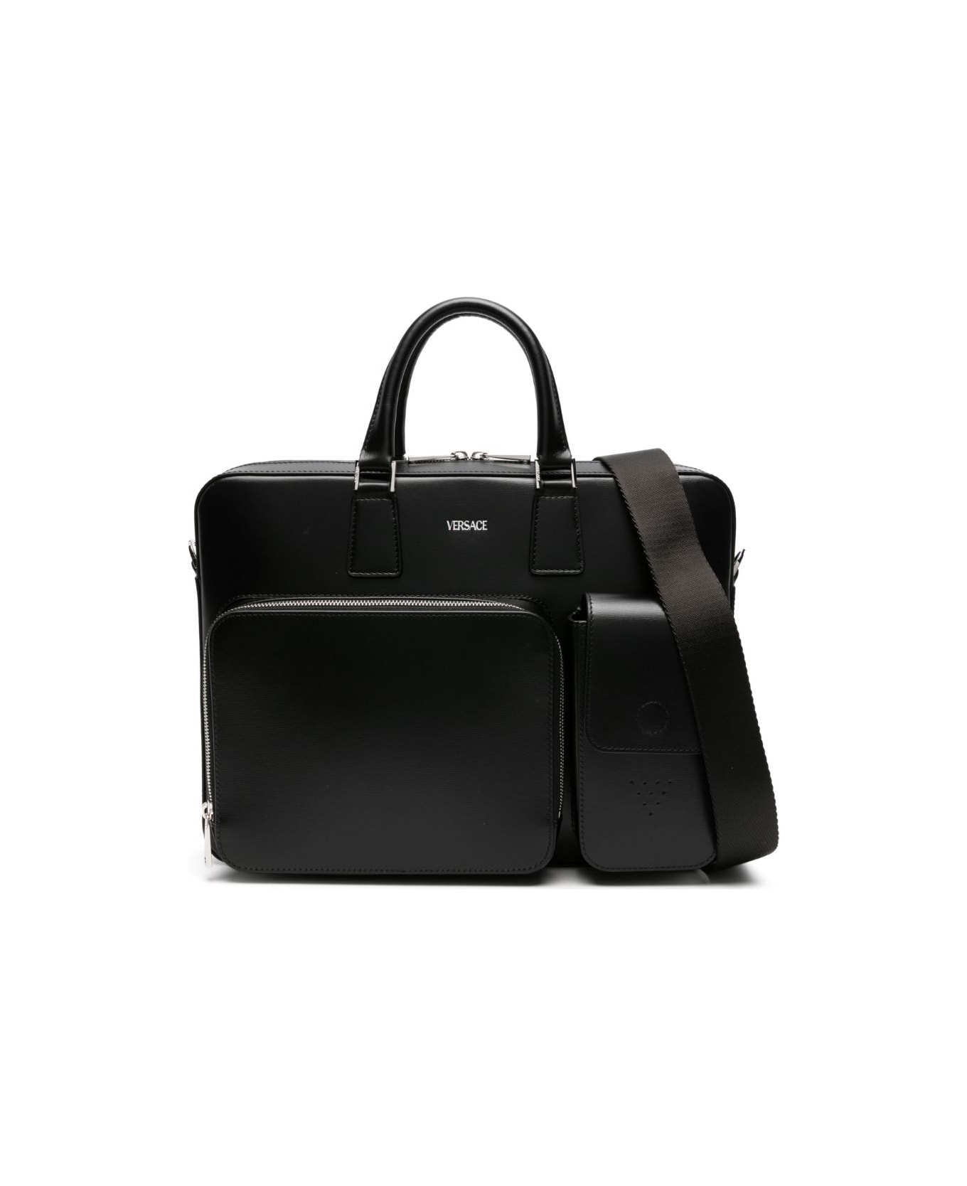 Versace Briefcase Calf Leather - P Black Palladium