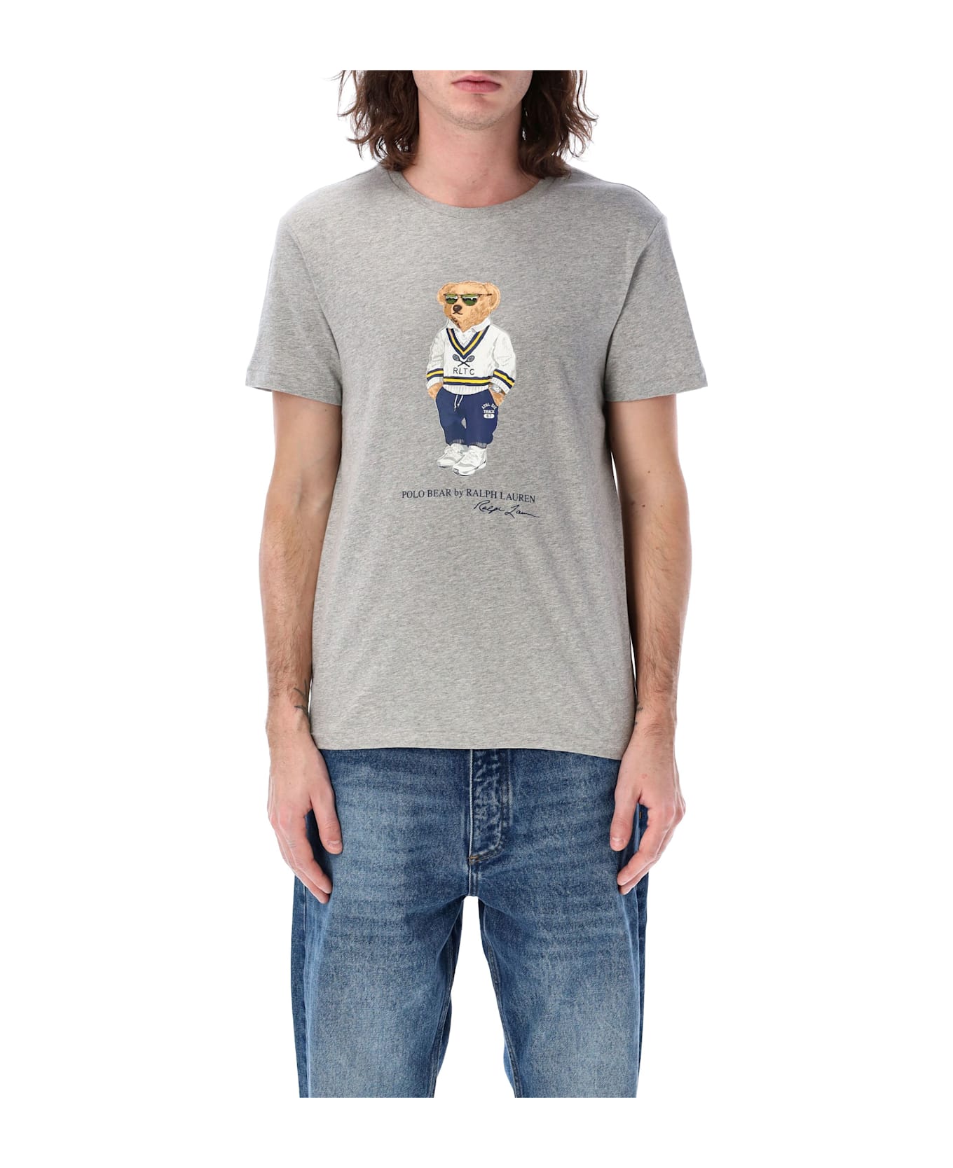 Polo Ralph Lauren Custom Slim Fit Polo Bear T-shirt - GREY MEL