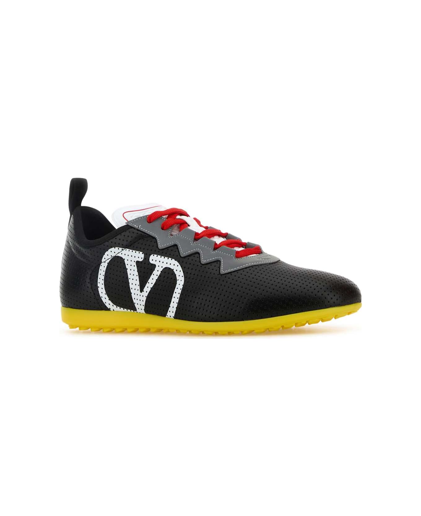Black Nappa Leather Chromathon Sneakers - Thumbnail 1