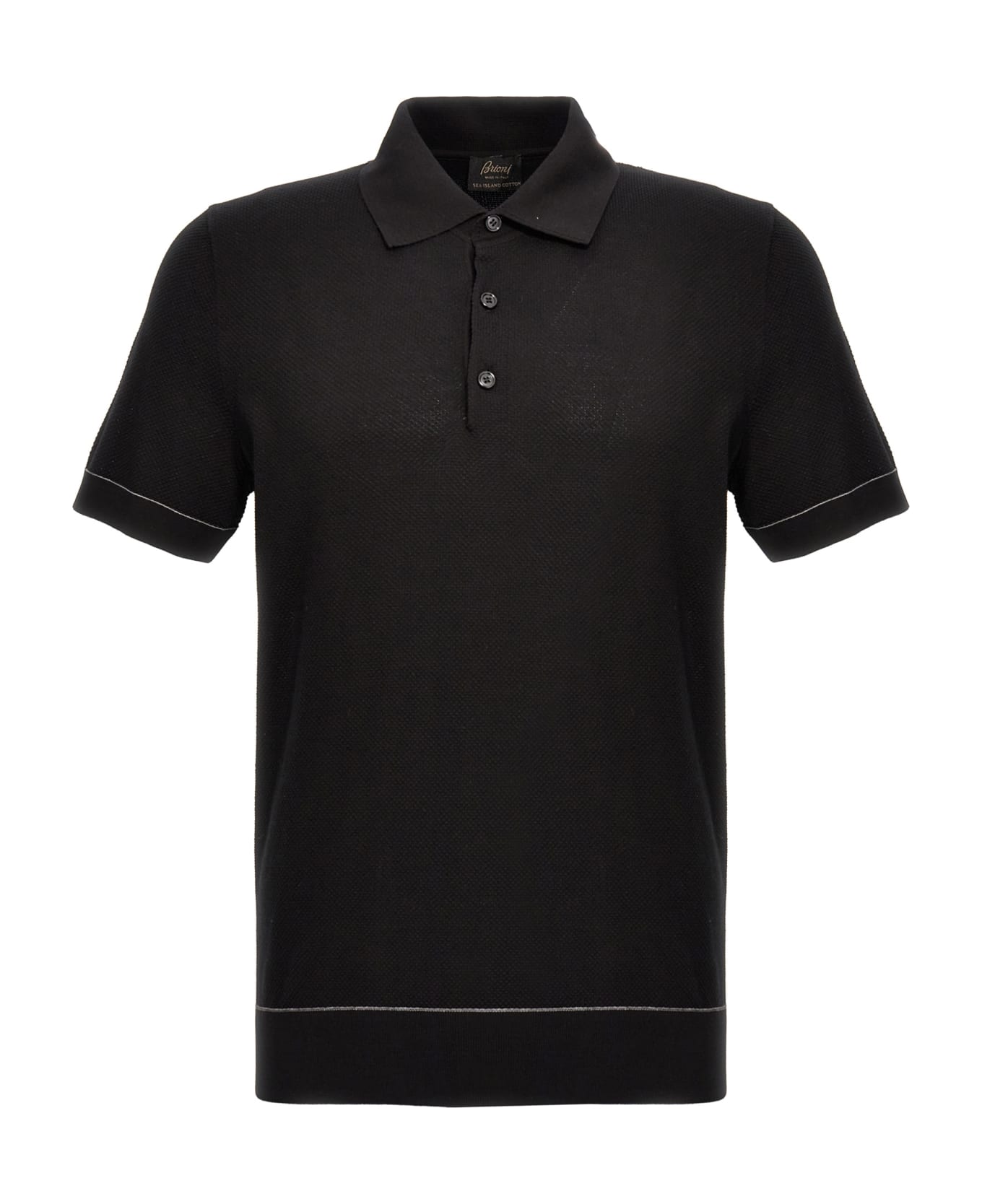 Brioni Textured Polo Shirt - Black   ポロシャツ