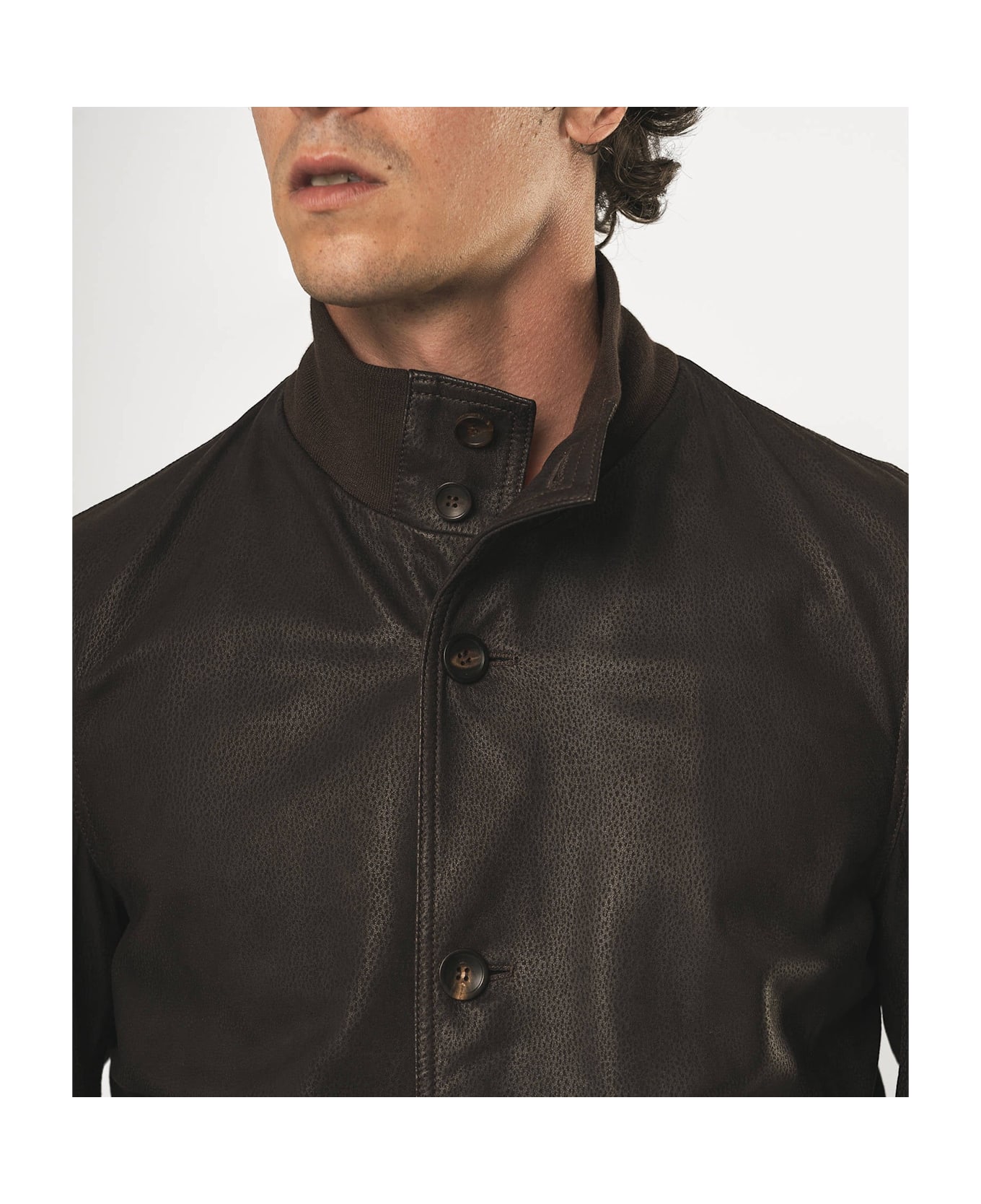 Larusmiani Newcastle Jacket Leather Jacket - Brown