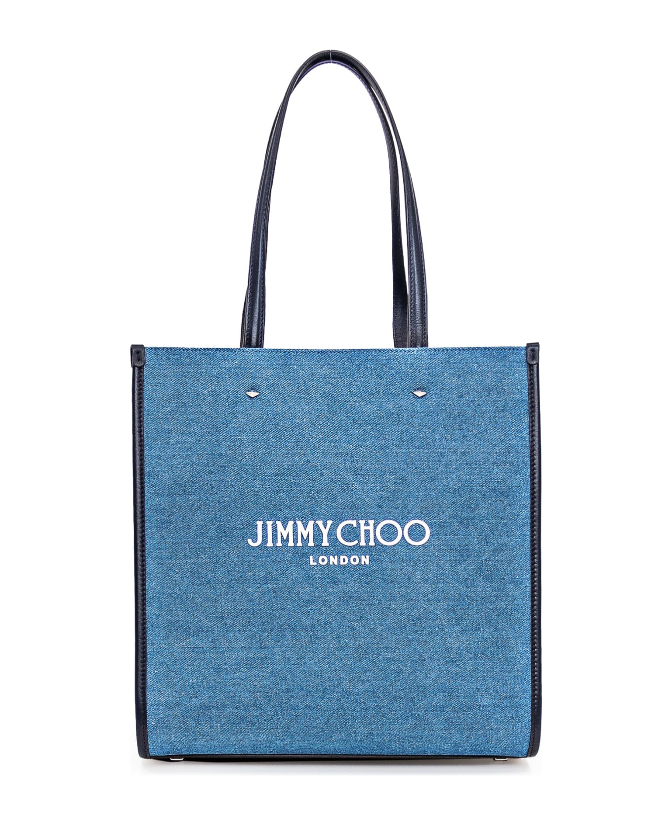 Jimmy Choo Tote Bag M - DENIM/NAVY/WHITE/SILVER