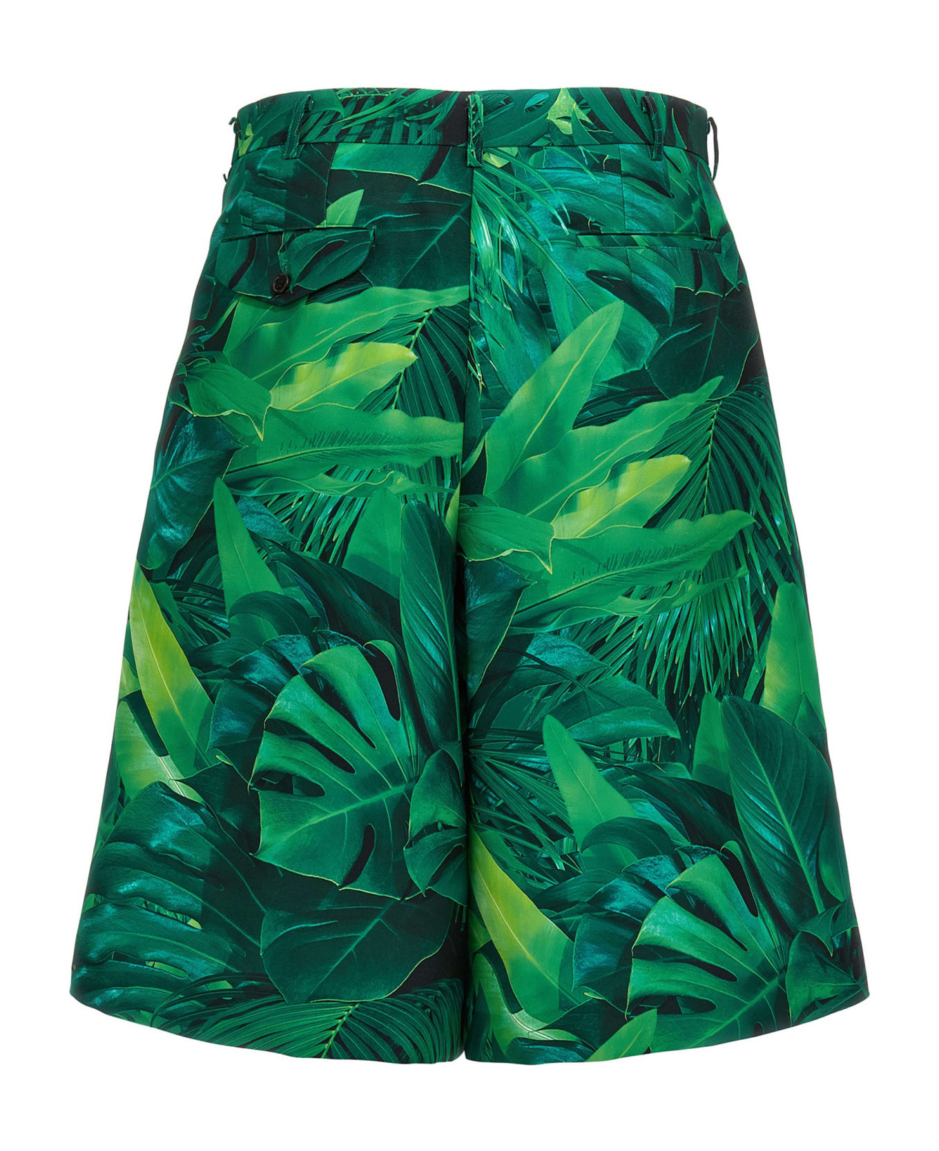 Comme Des Garçons Homme Plus 'foliage' Bermuda Shorts - Green