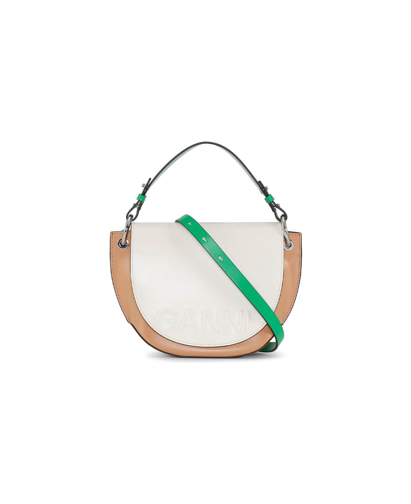 ★Ganni★ Banner Saddle Crossbody Bag Beige A4736135 Ganni 'banner Saddle Raffia' Crossbody Bag | italist, ALWAYS