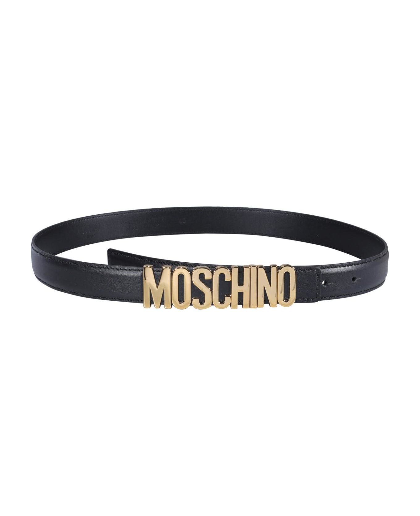 Moschino Logo Plaque Buckle Belt - Nero ベルト