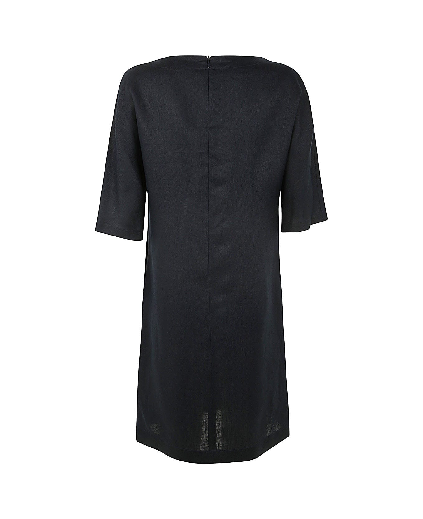 Antonelli Moravia 3/4 Sleeves Guru Neck Dress - Blue ワンピース＆ドレス