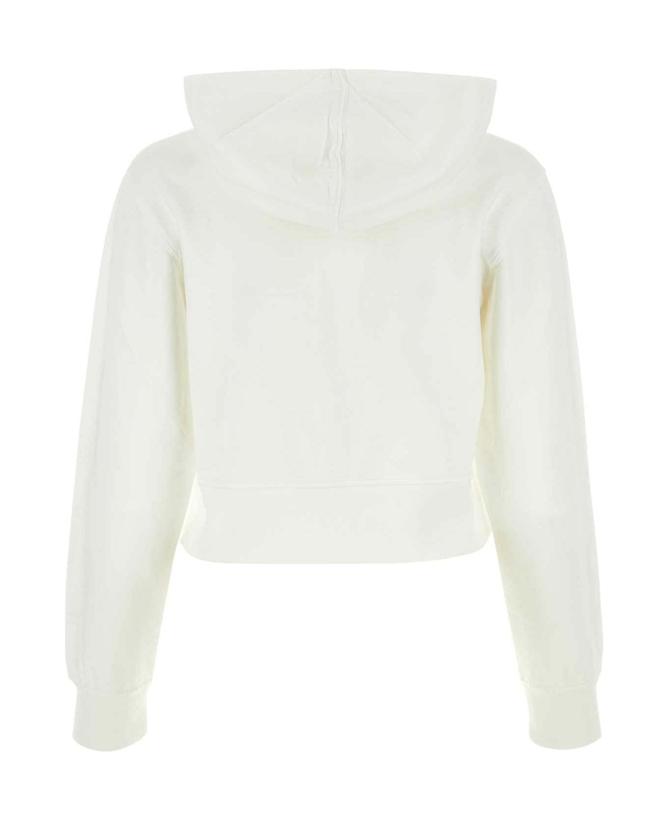 Palm Angels White Cotton Sweatshirt - OFFWHITE