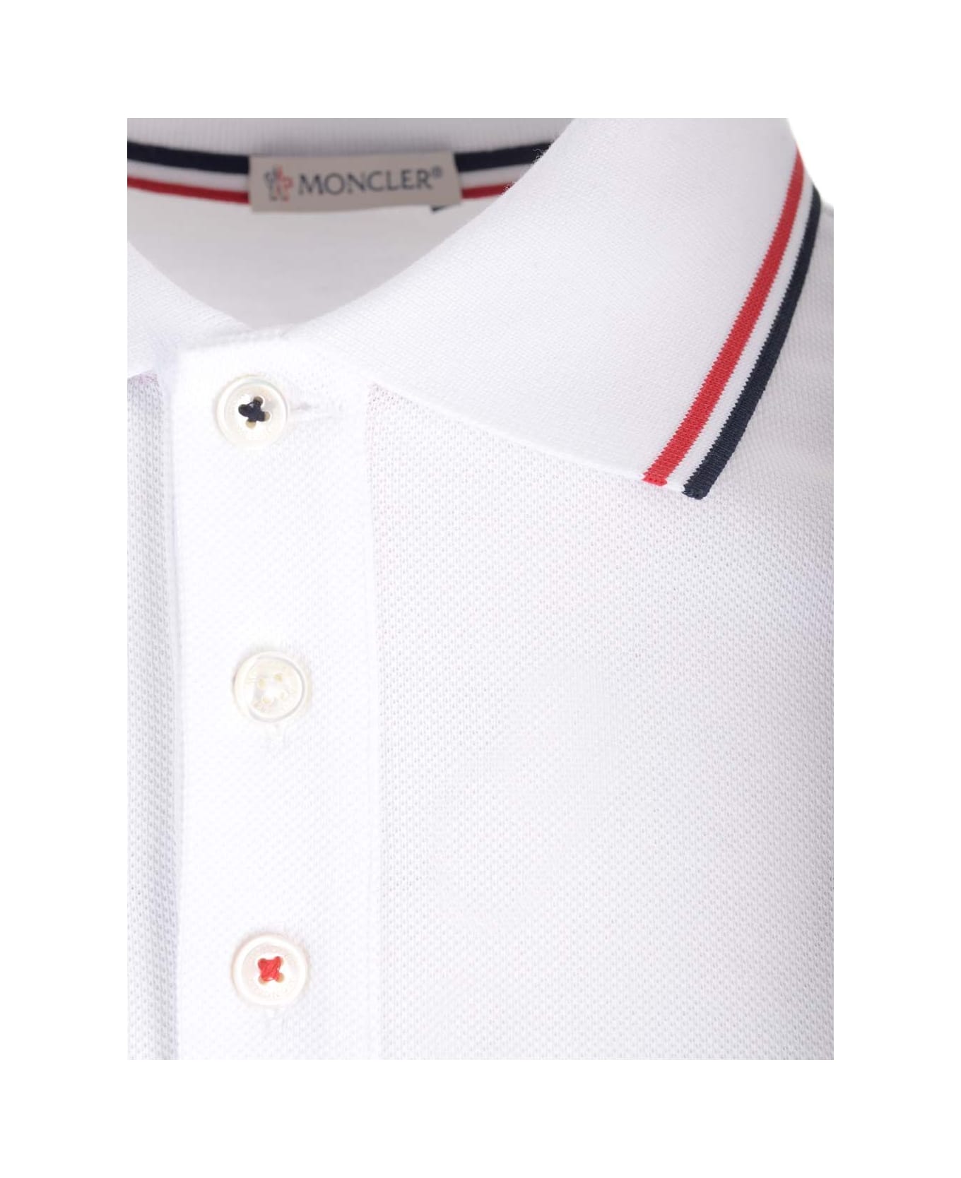 Moncler Cotton Piquet Polo - White