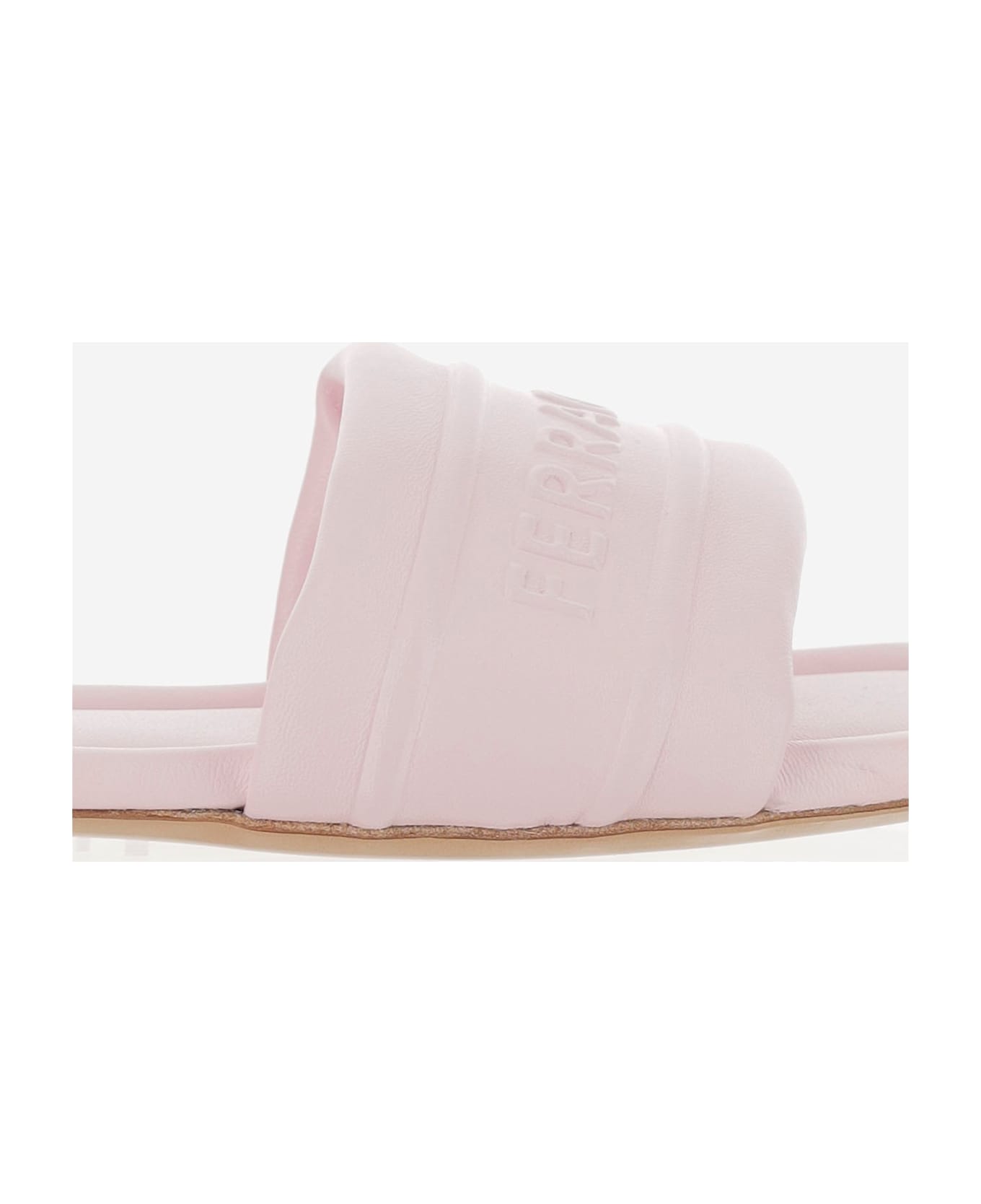 Ferragamo Leather Sandals With Logo - Pink