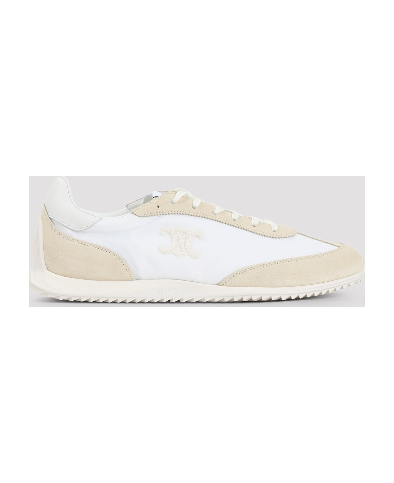 Celine Low Lace-up Sneakers With Triomphe - Fw Off White