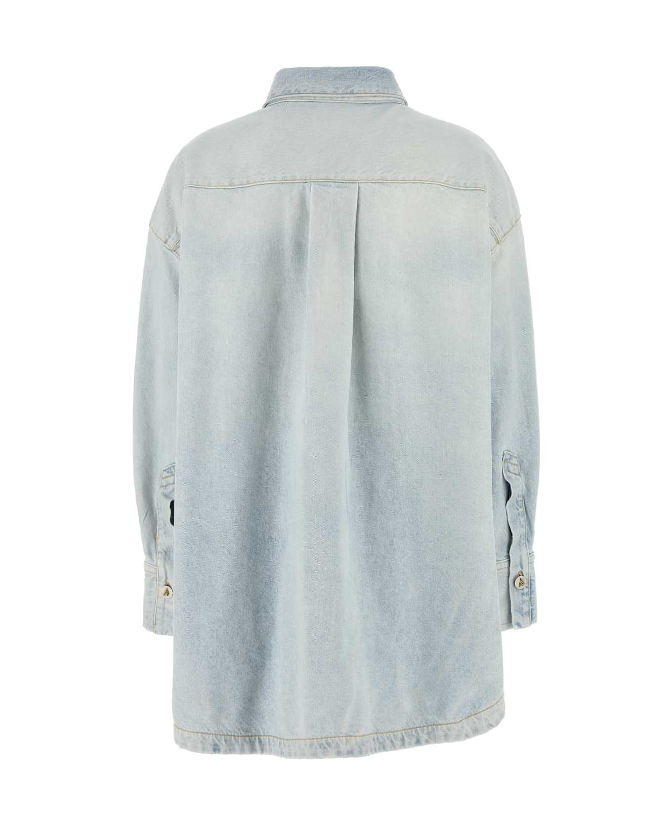 The Attico Denim Oversize Shirt - SKYBLUE