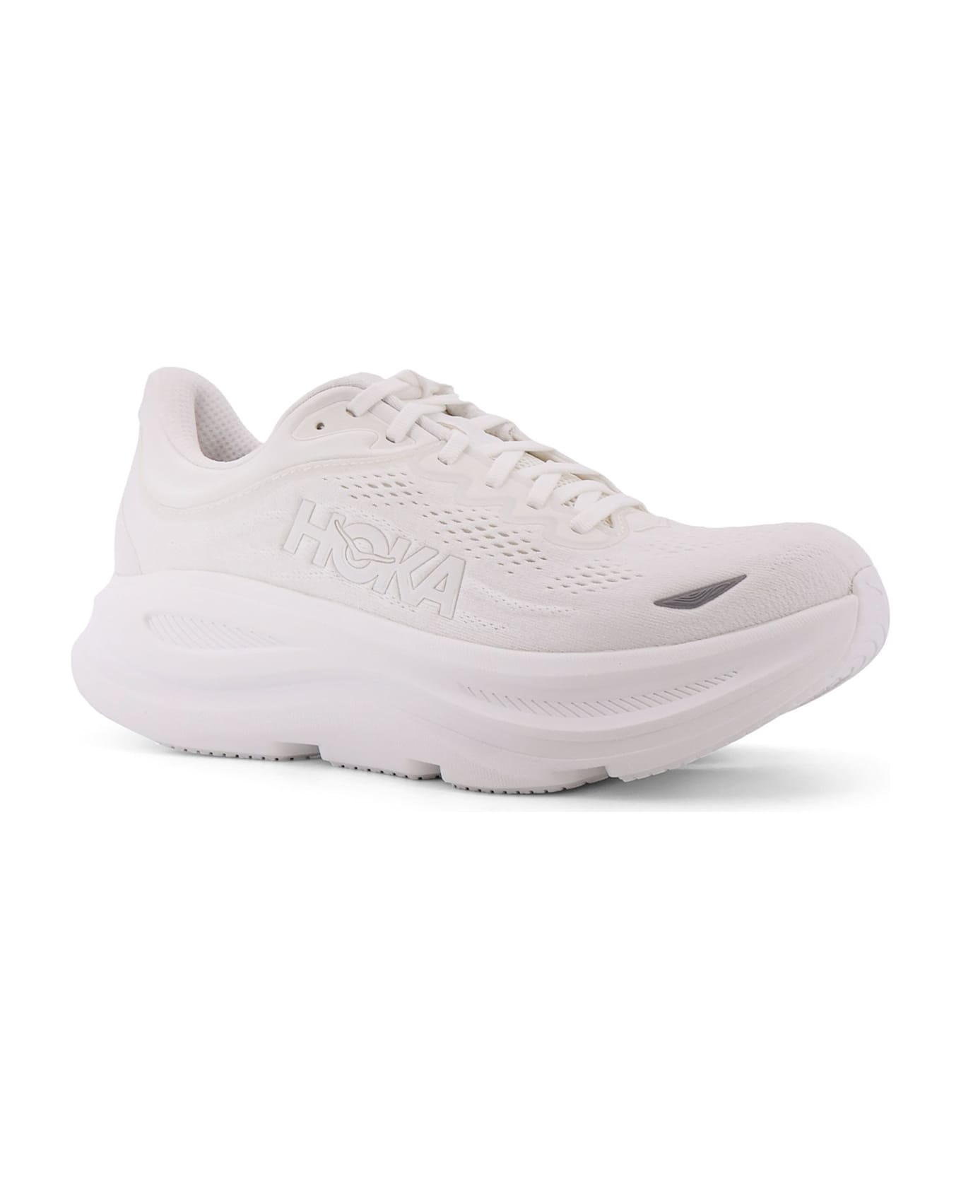 Hoka M Bondi 9 Synthetic Fabric Sneakers - White
