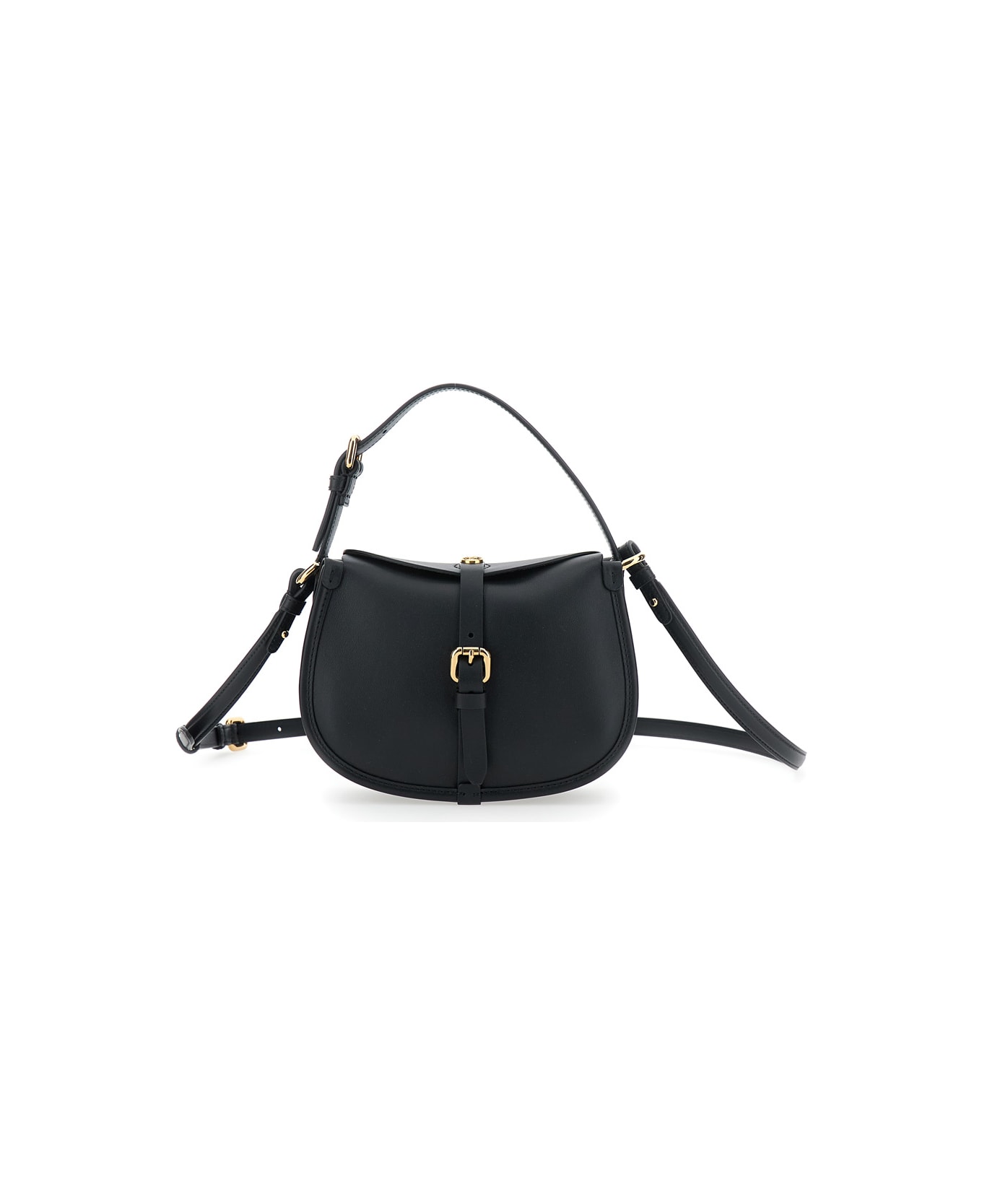 Etro 
pony Mini
 Black Crossbody Bag With Removable Shoulder Strap And Belt With Buckle On The Front In Leather Woman - Black