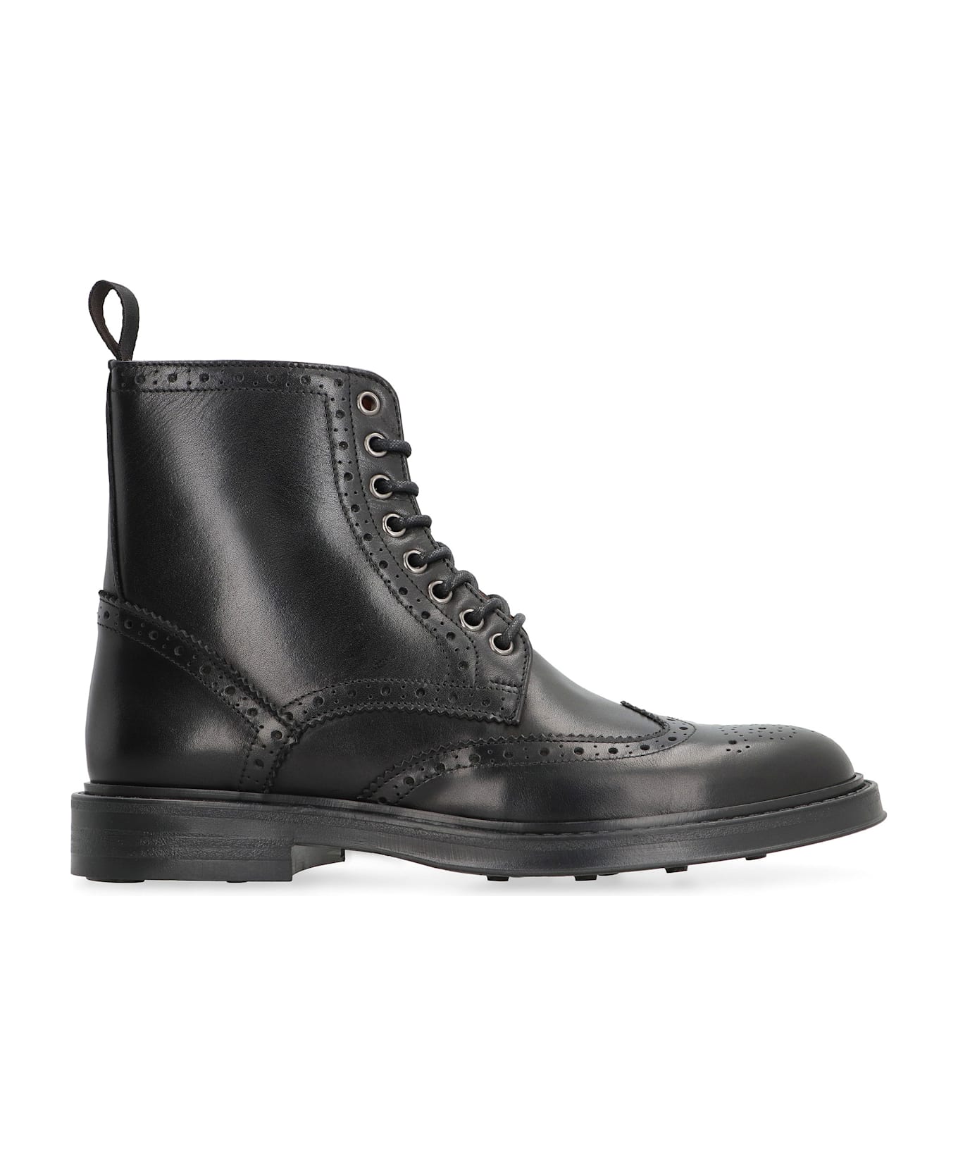Bruno Magli Leather Lace-up Boots - black