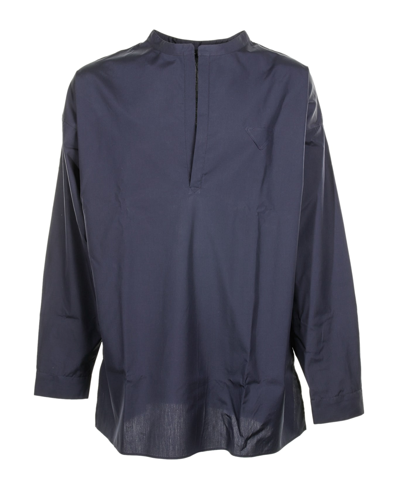Prada Blue Long-sleeved Shirt In Cotton - F0008