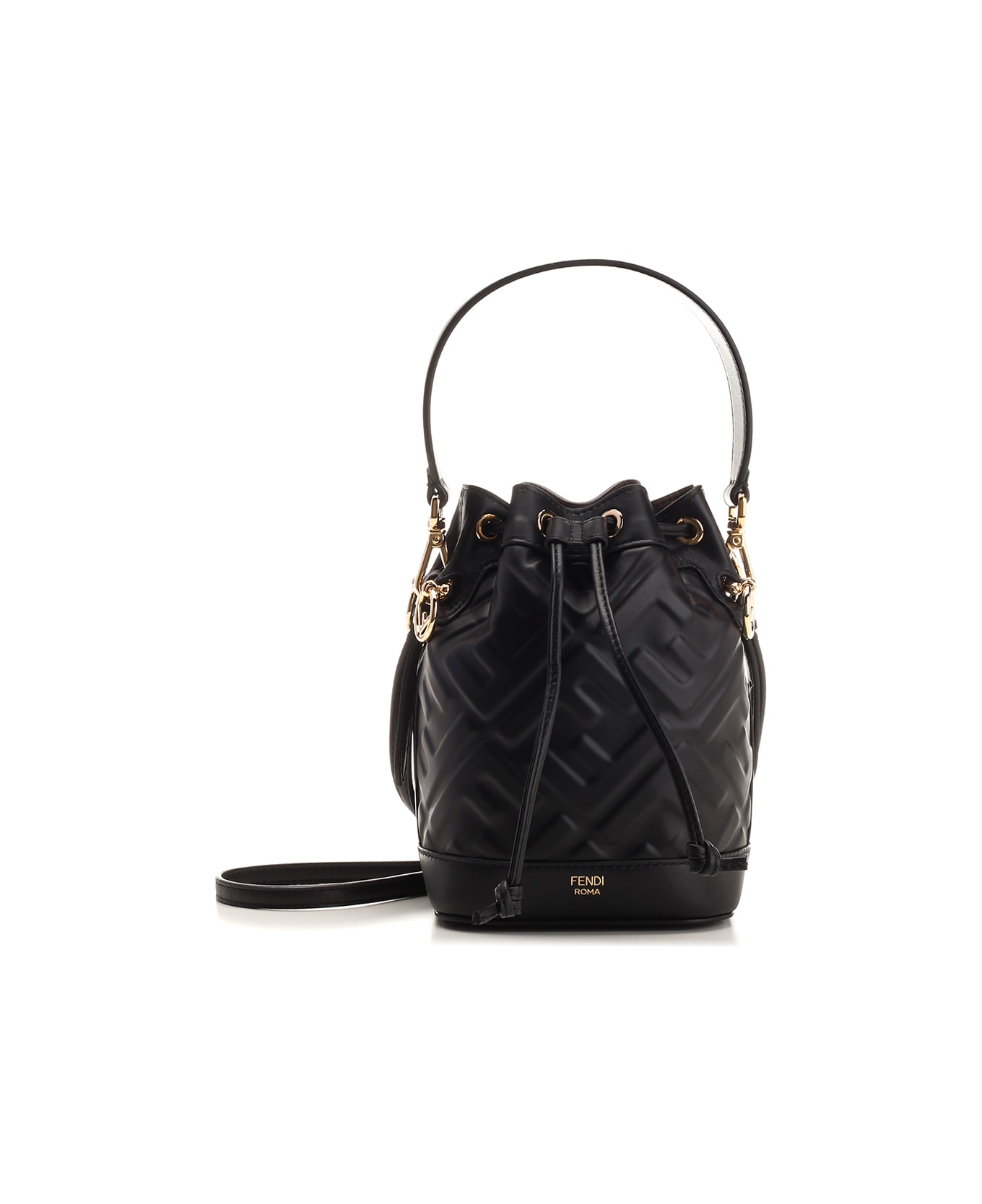 Fendi Mini 
mon Tresor
 Bucket Bag - Kur Nero Oro Soft