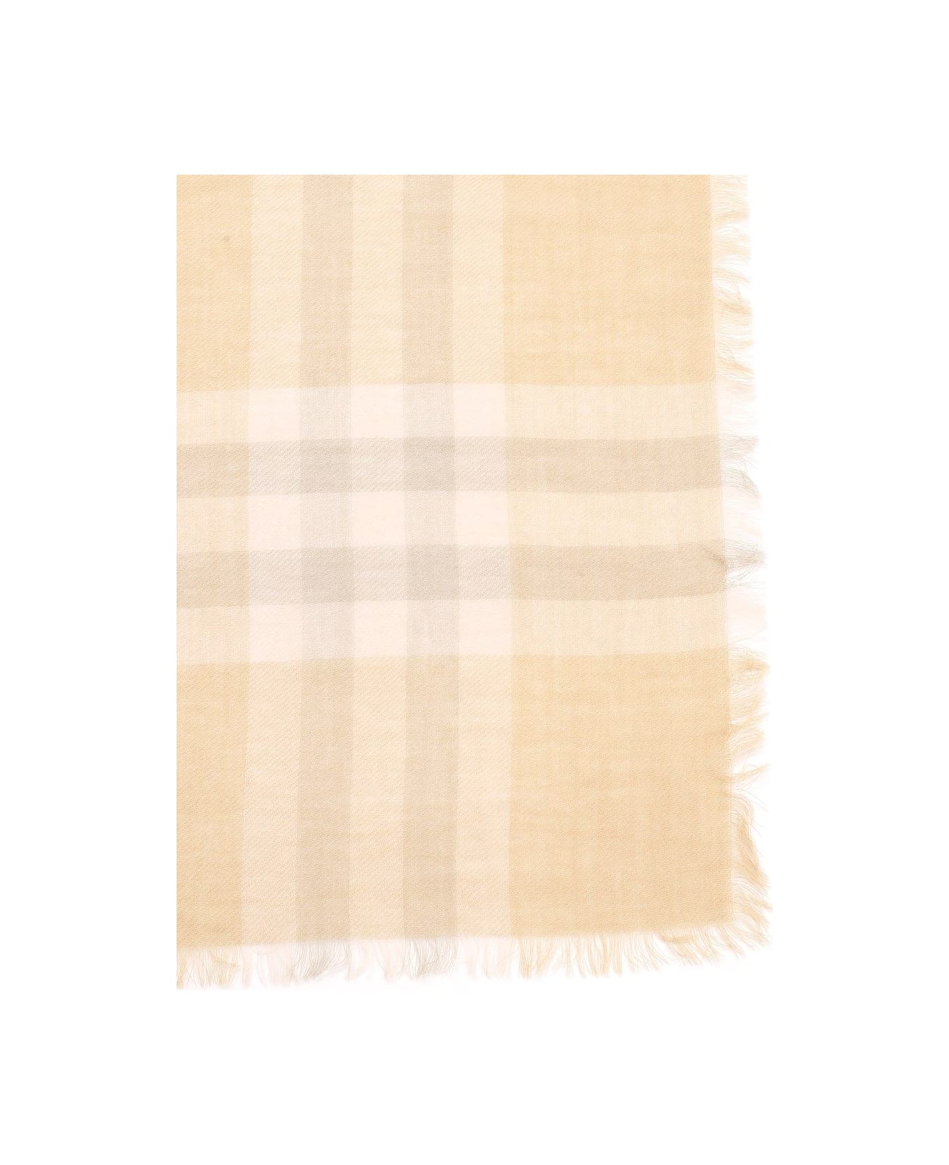 Burberry Check Wool Scarf - Beige