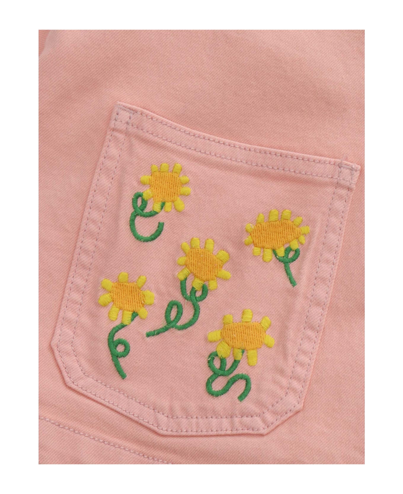Stella McCartney Kids Pink Denim Jacket With Flowers - PINK