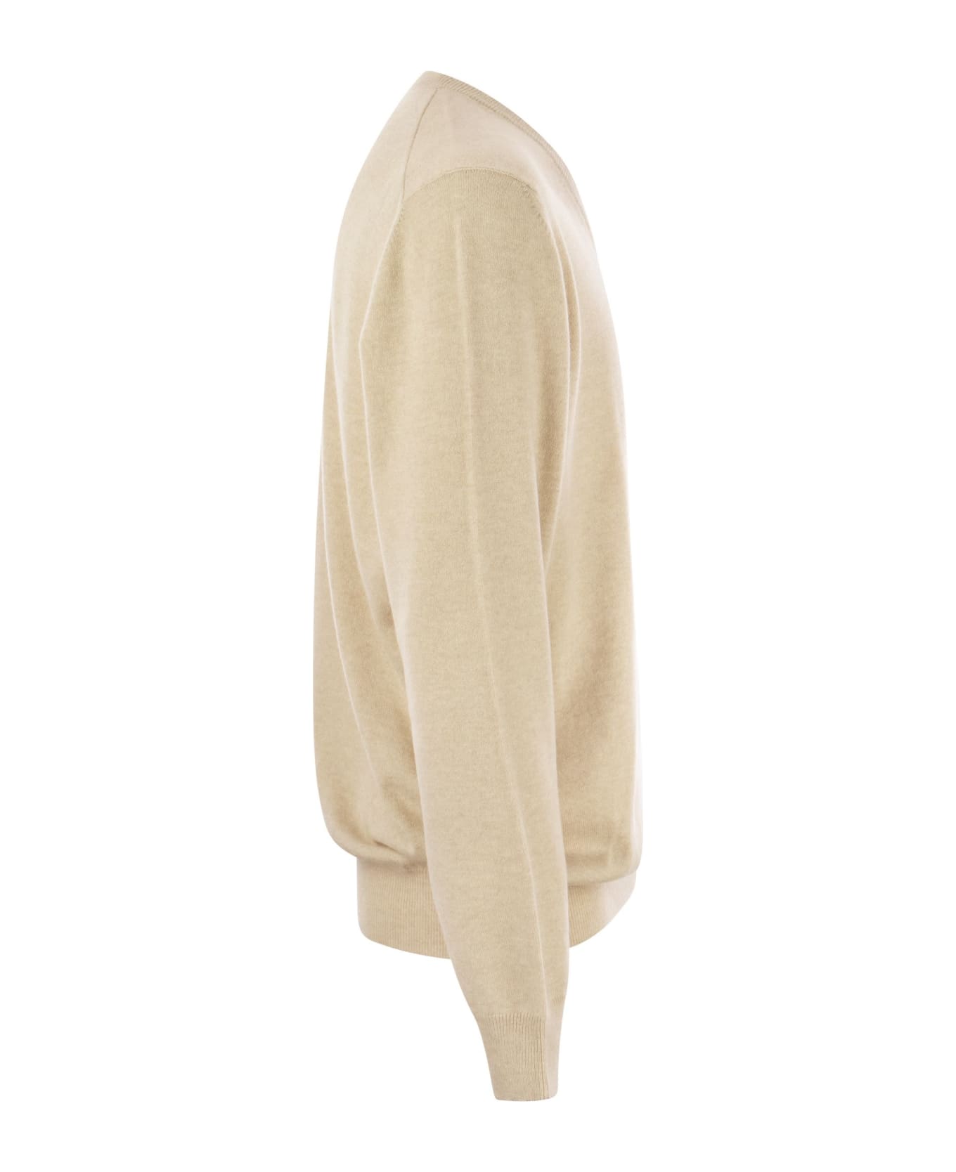 Brunello Cucinelli Cashmere V-neck Sweater - Sand ニットウェア