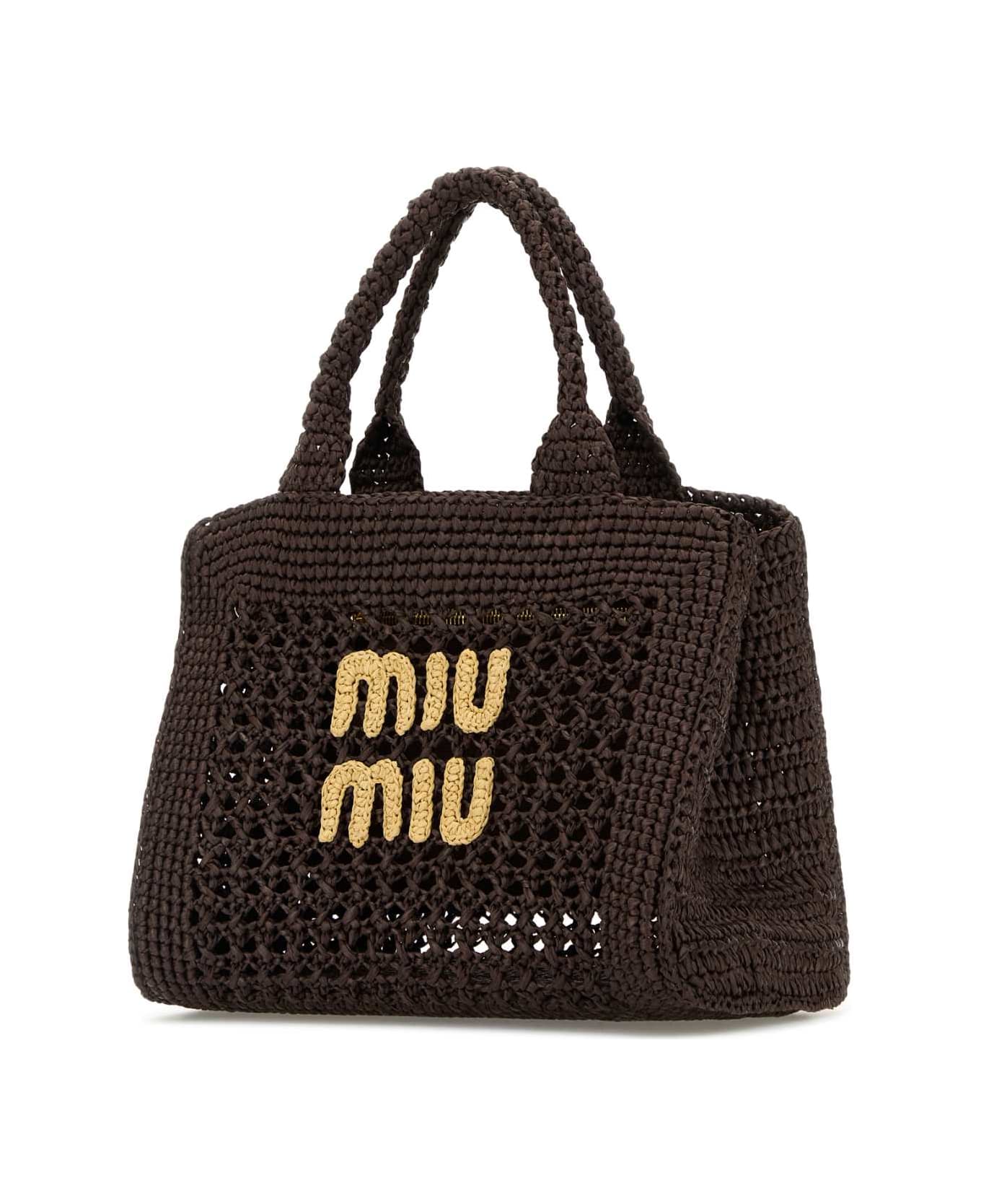 Miu Miu Brown Crochet Handbag - CACAONATURALE