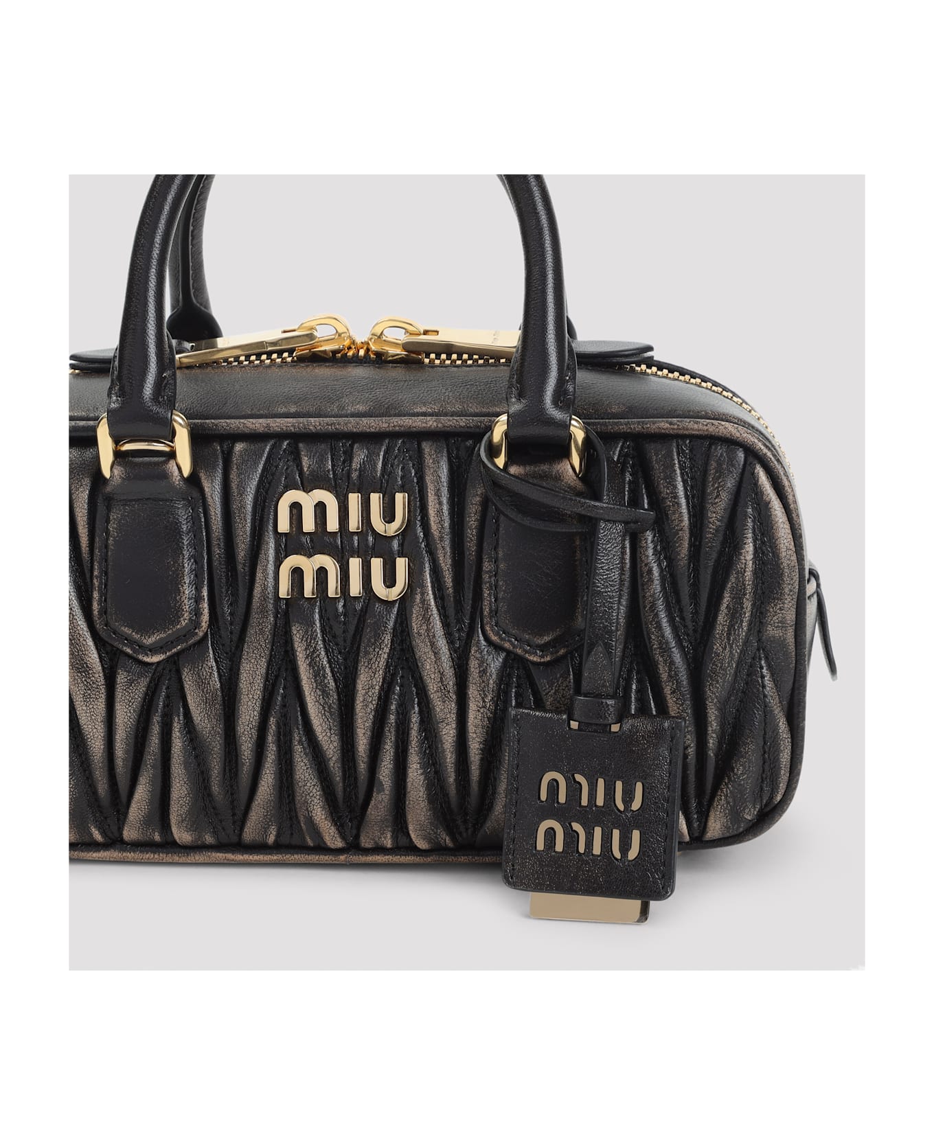 Miu Miu Lamb Leather Shoulder Bag - Caffe`