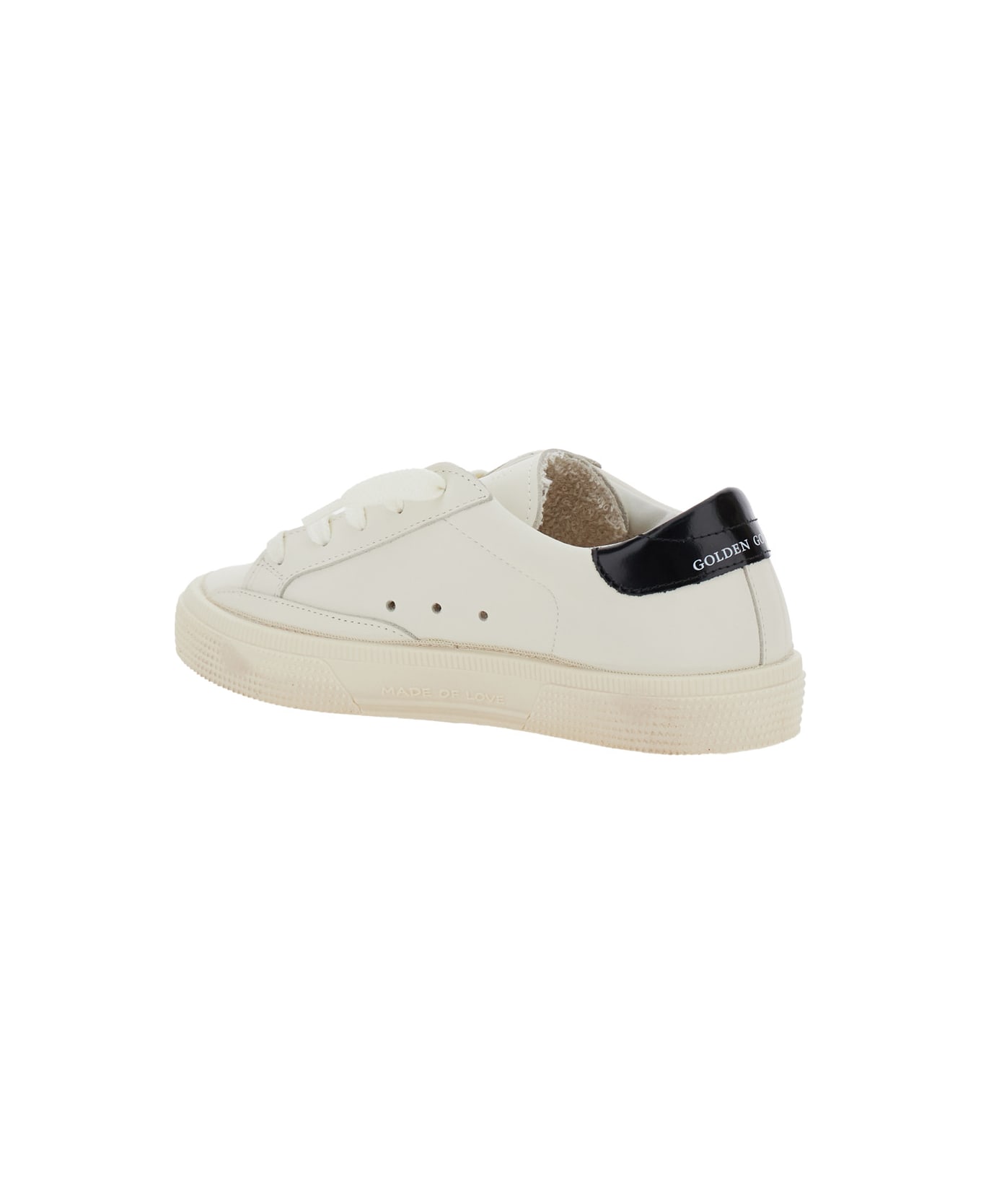 Golden Goose May Leather Upper Toe And Heel Glitter Star Signature Foxing - Include Codice Che Inizia Con Gyf - White