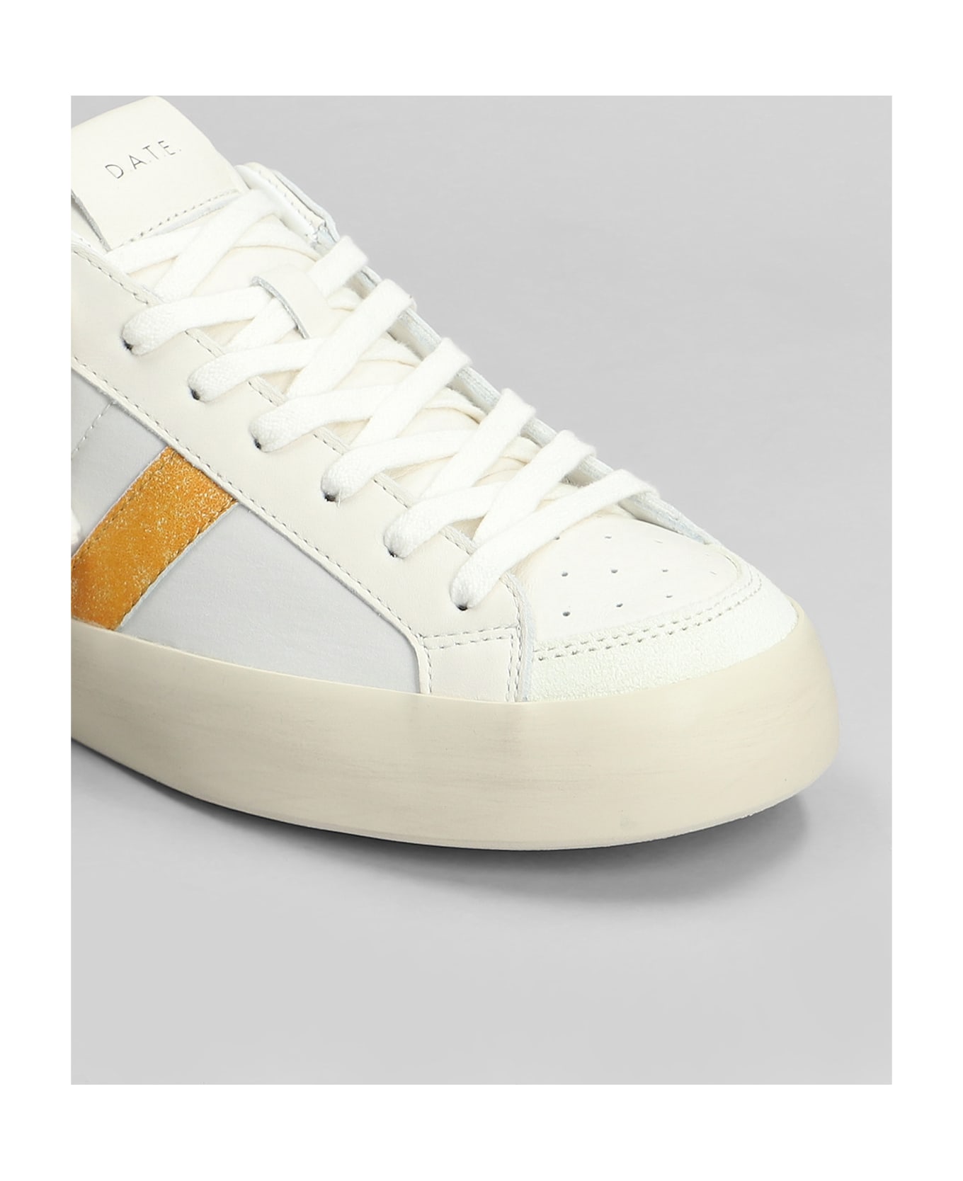 D.A.T.E. Hill Low Sneakers In White Leather - White Brown