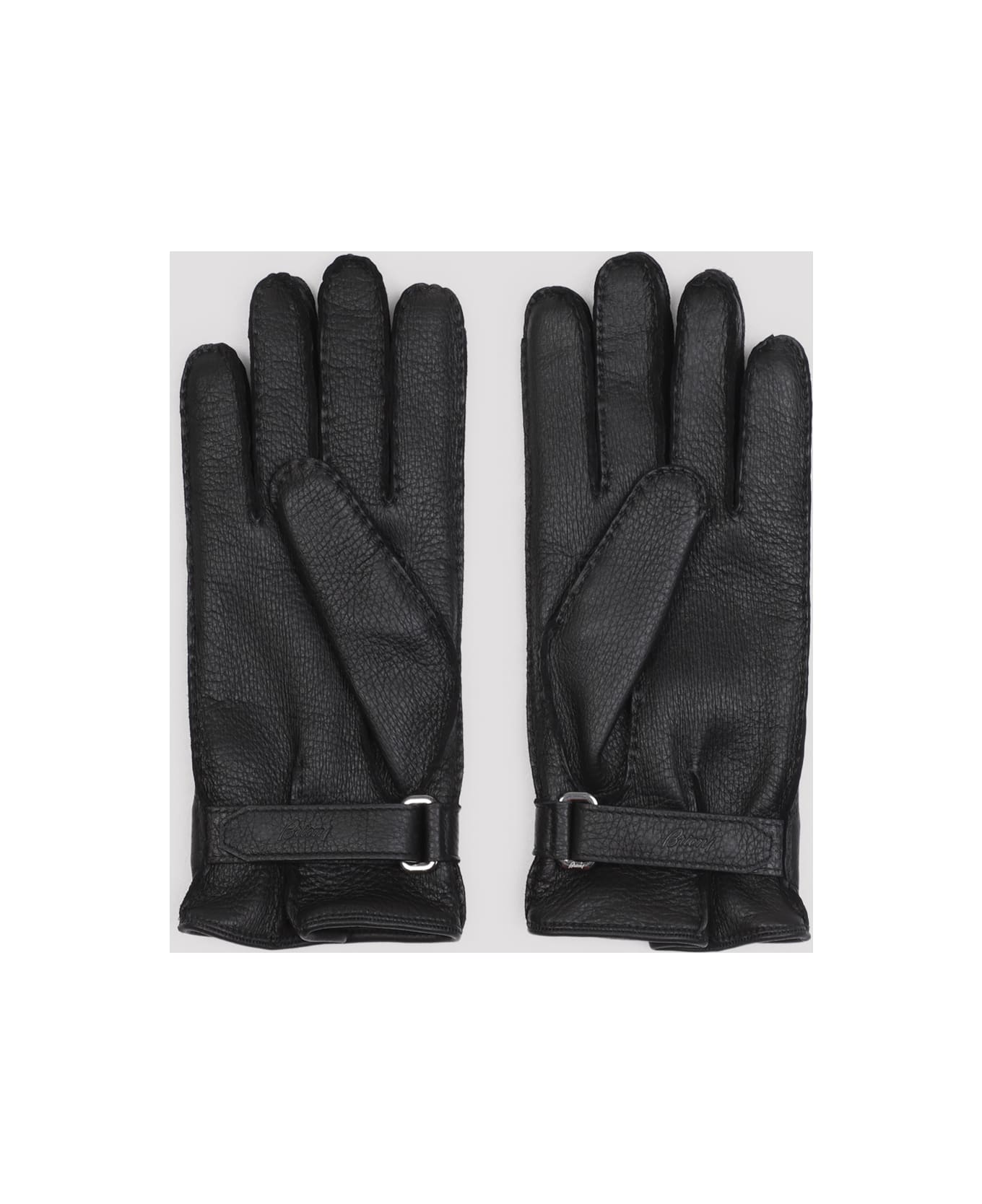 Brioni Leather Gloves - Black