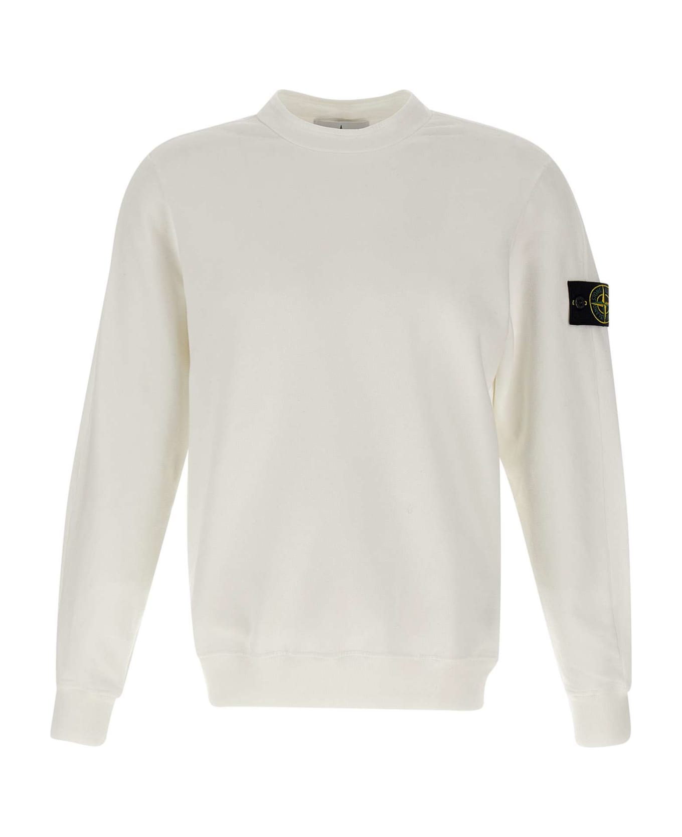 Stone Island Logo Sleeve Sweatshirt - WHITE