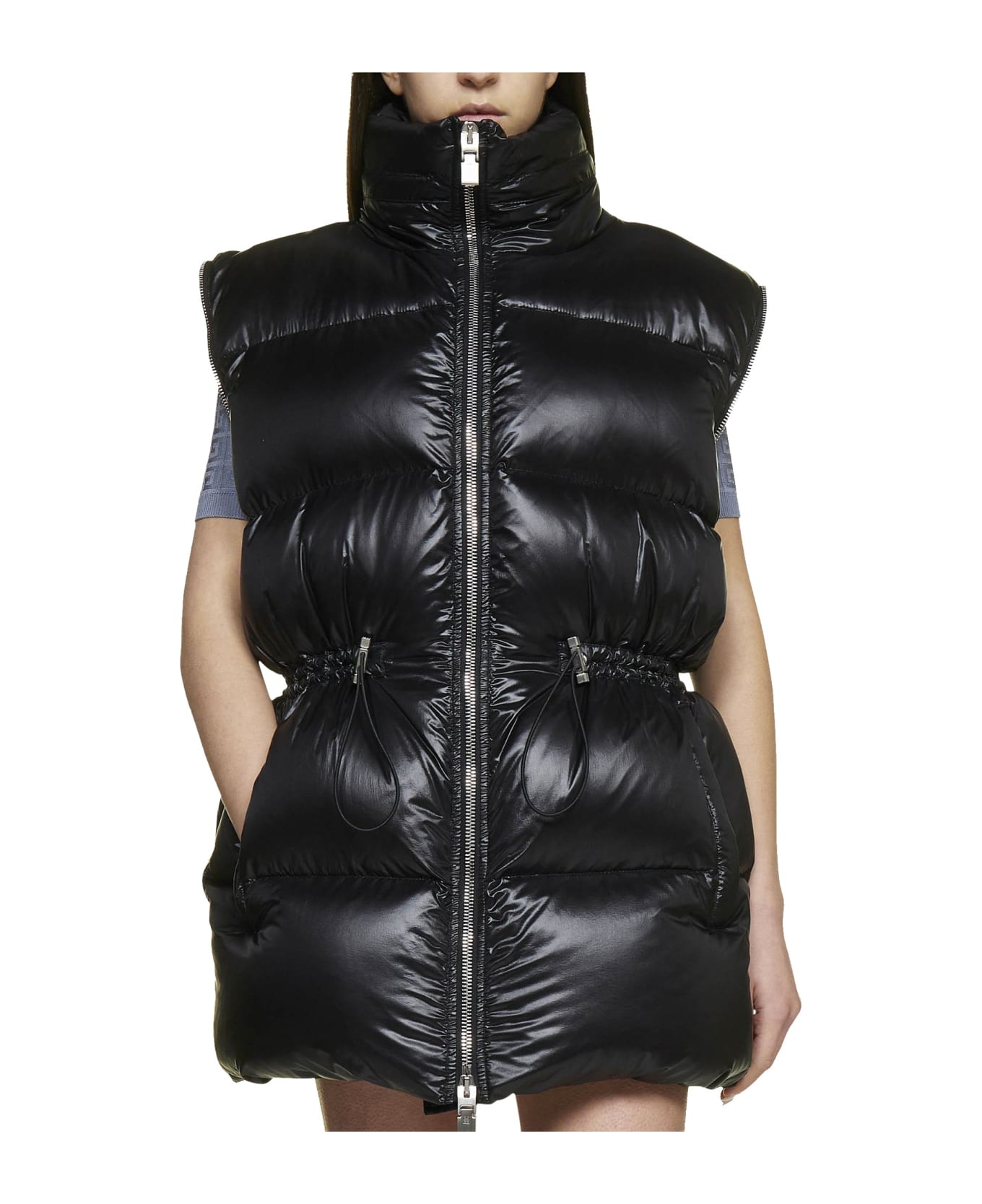 Givenchy Hooded Quilted Coat - Black