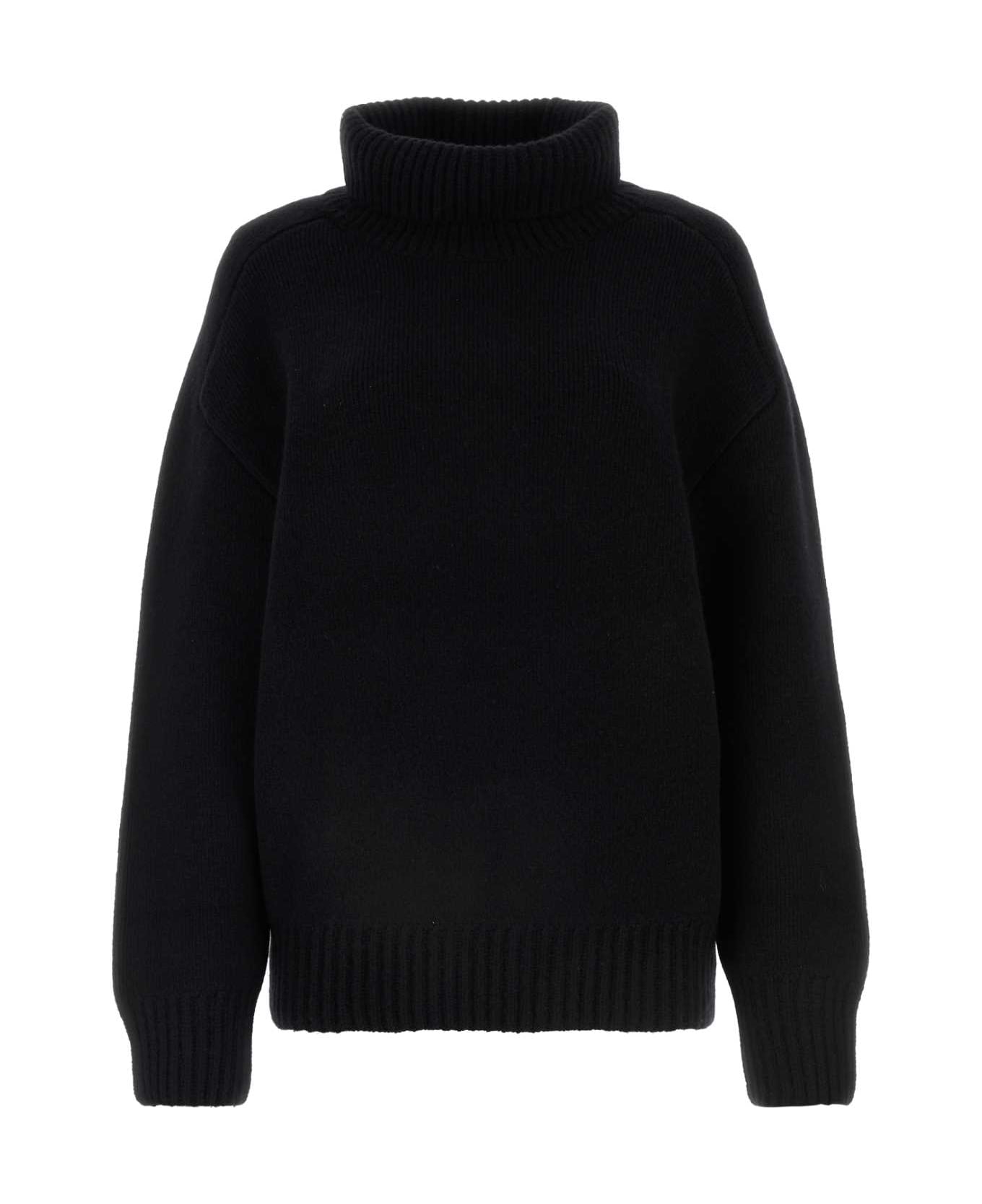 Khaite Black Stretch Cashmere Landen Sweater - BLACK ニットウェア