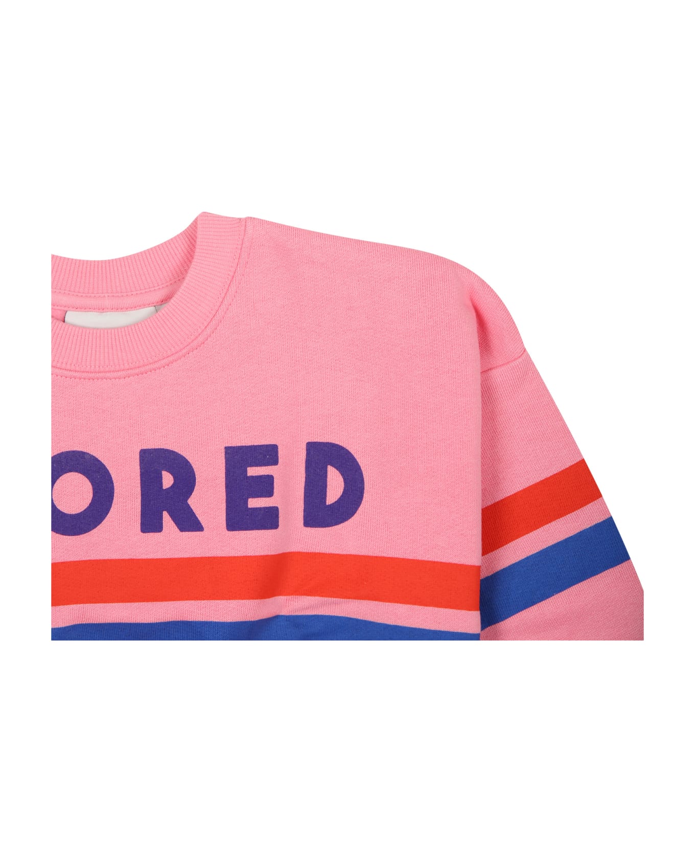 Mini Rodini Pink Sweatshirt For Baby Girl With Writing - Pink ニットウェア＆スウェットシャツ