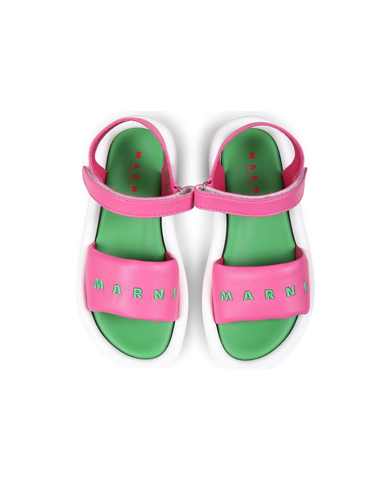 Marni Fuchsia Sandals Pour Fille Avec Logo - Fuchsia