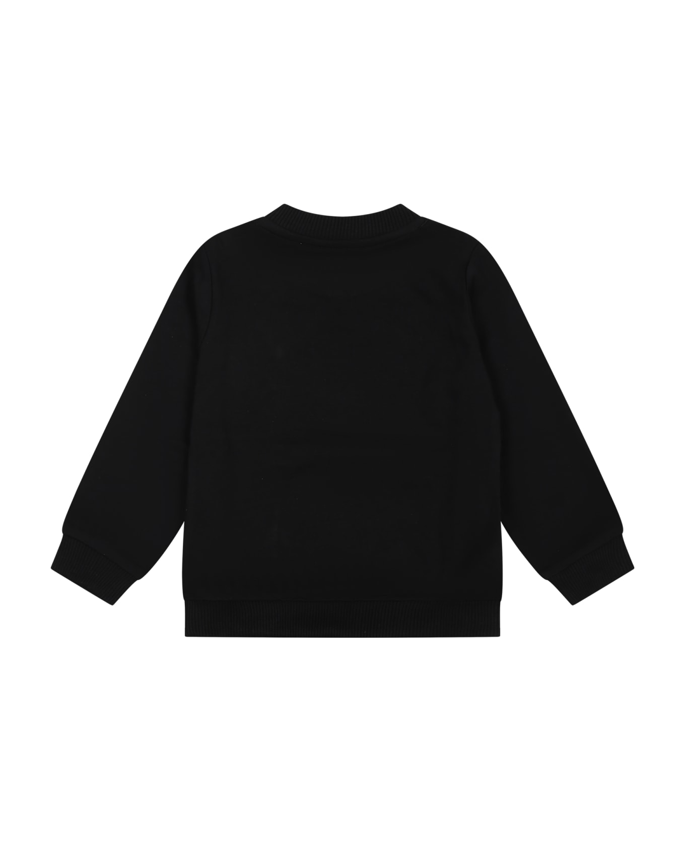 Moschino Black Sweatshirt For Baby Girl With Teddy Bear And Heart - Black ニットウェア＆スウェットシャツ