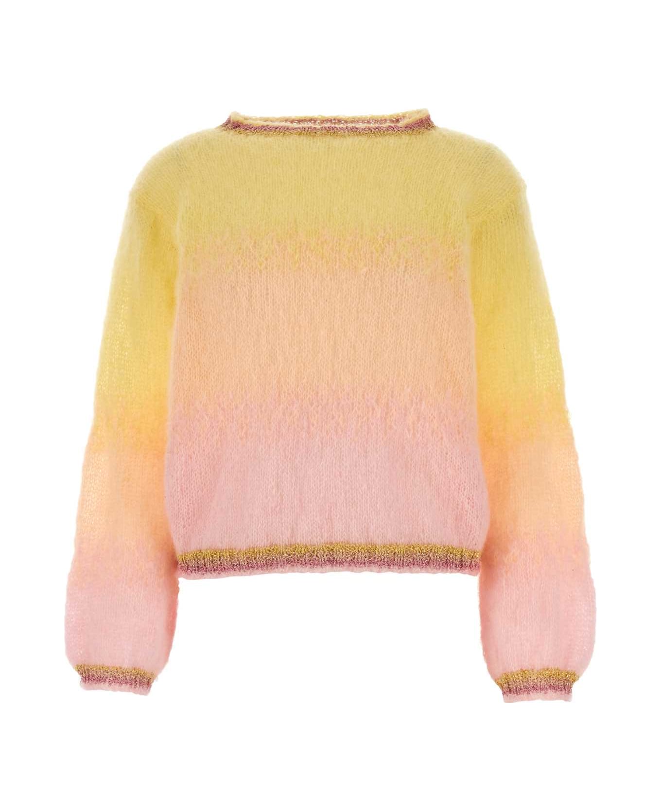 Rose Carmine Multicolor Mohair Blend Sweater - SORBET