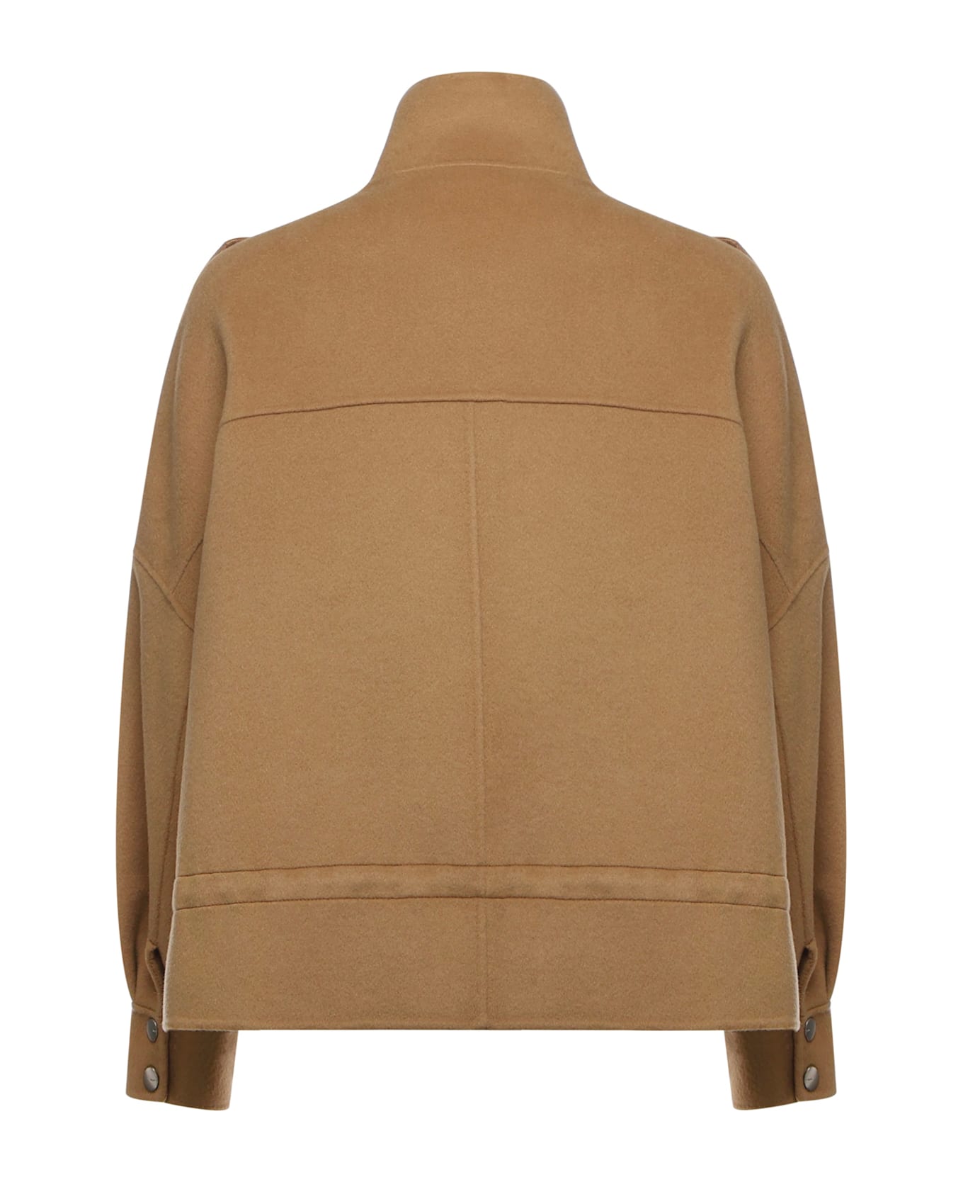 Pinko Double Cloth Caban With High Collar - Camel
