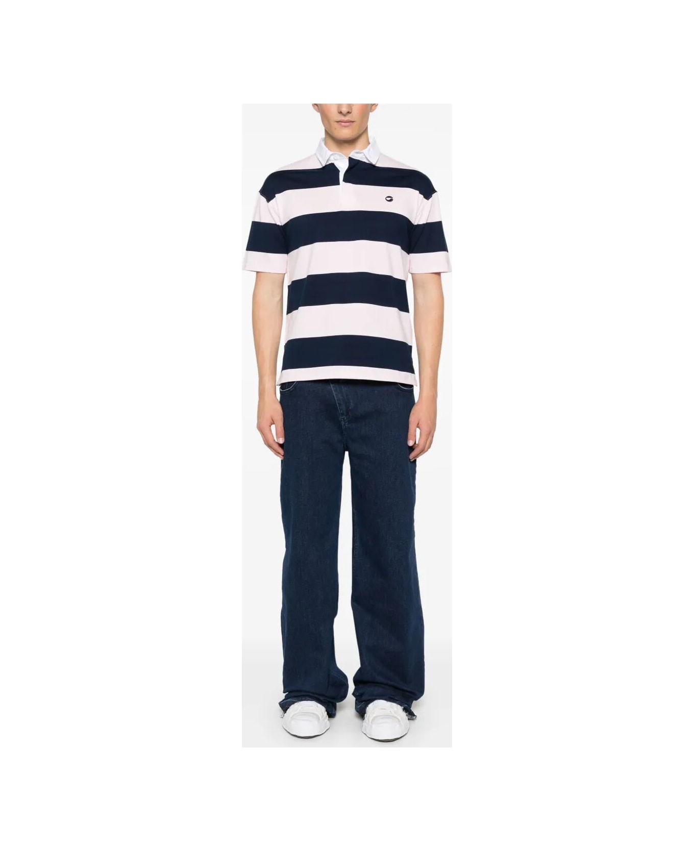 Coperni Striped Polo Top - PINKBLUE