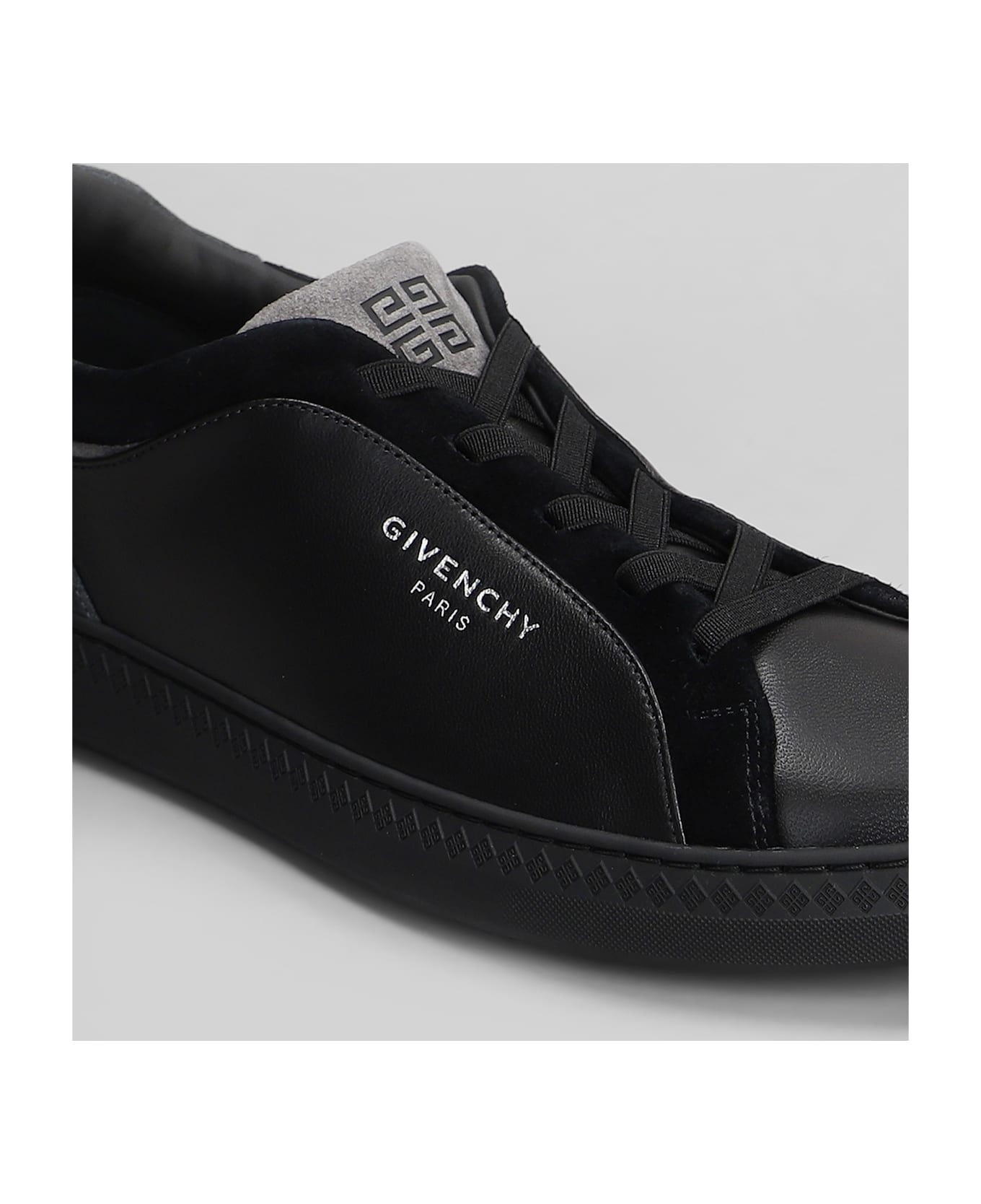 Givenchy G Set Low Sneakers In Black Suede And Leather - black