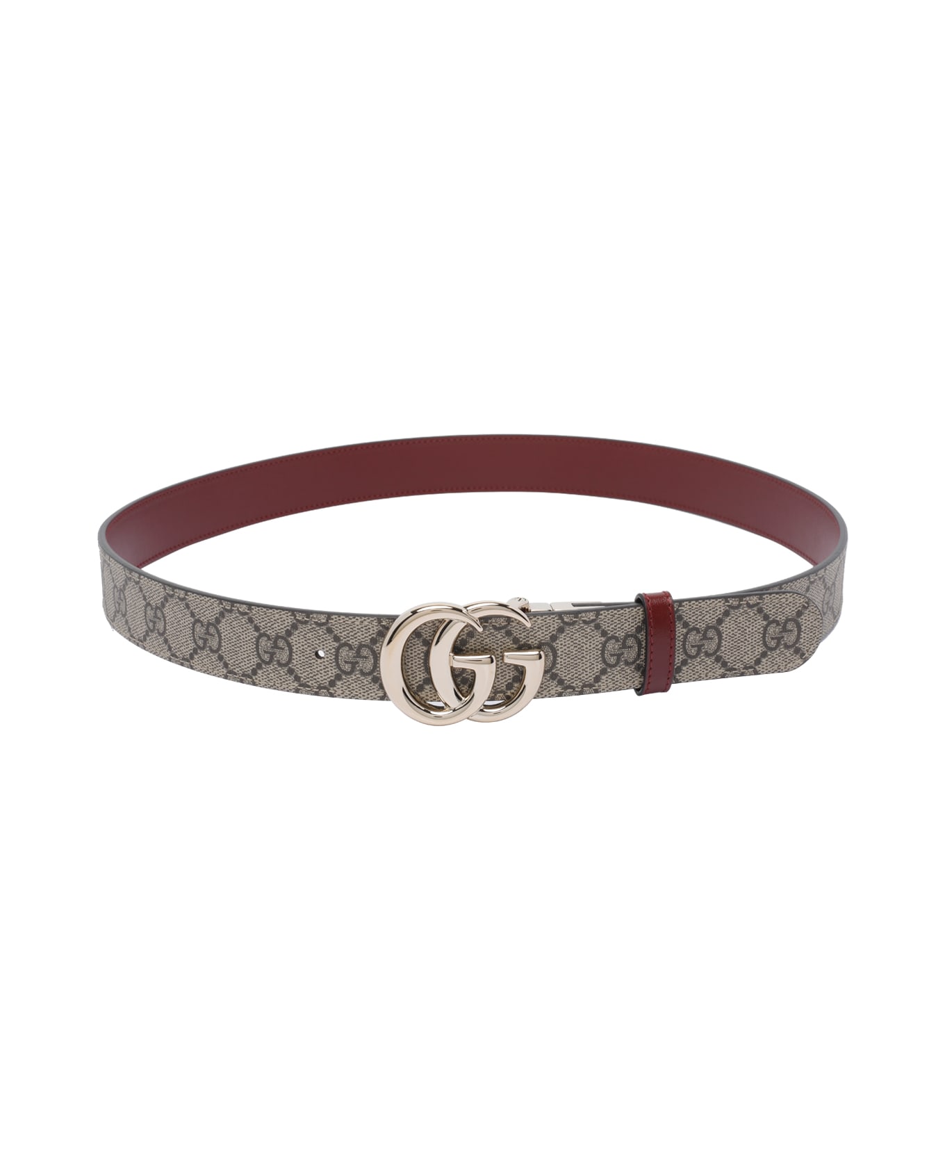 Gucci Reversible Gg Marmont Logo Belt - Rosso Ancora