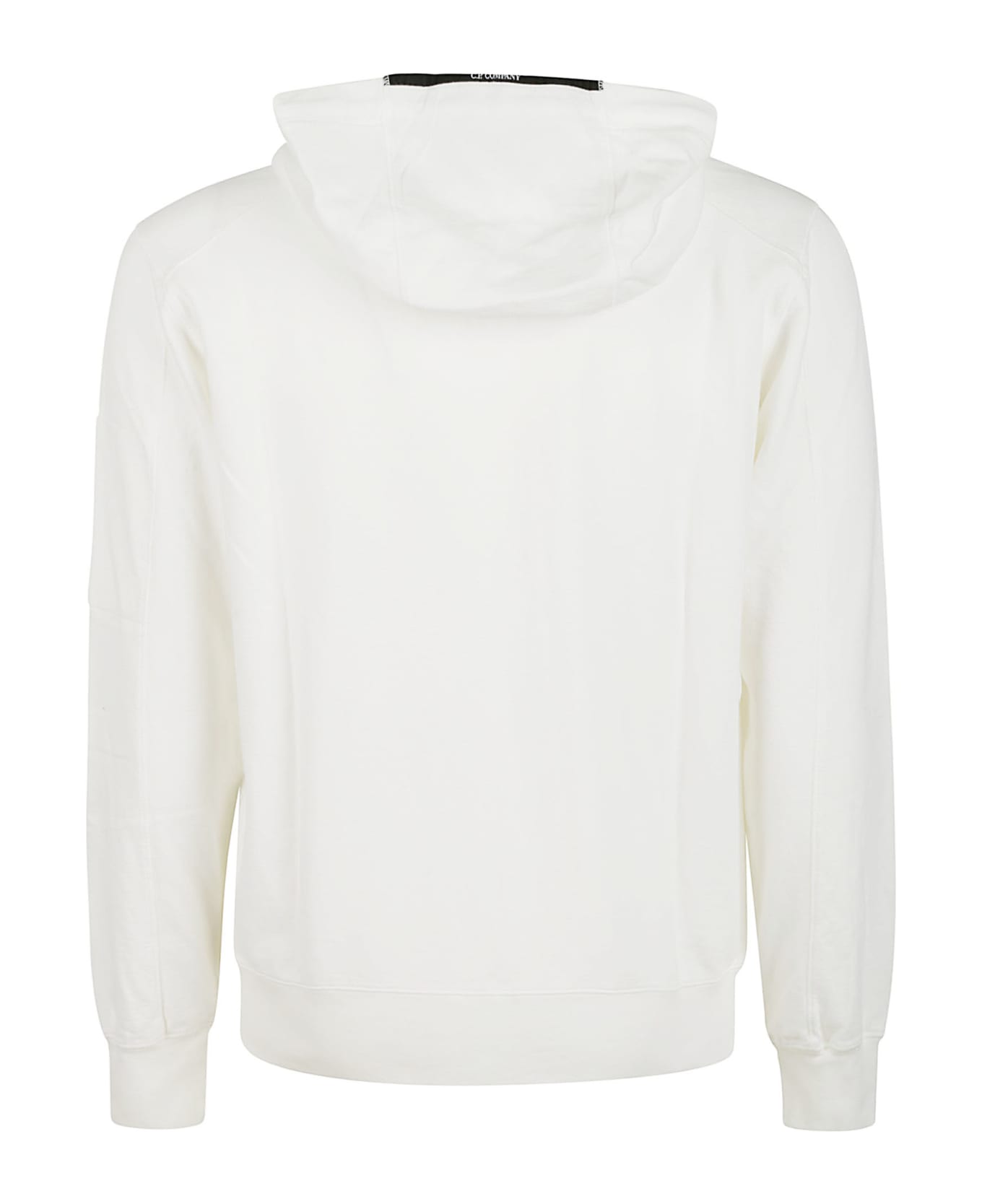 C.P. Company Light Fleece Open Hooded Sweatshirt - Bianco